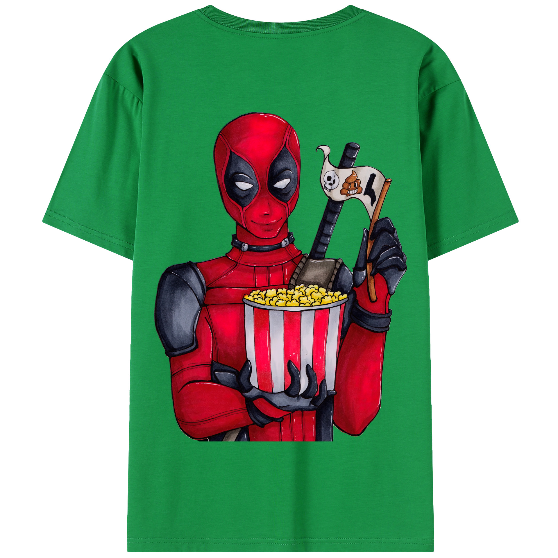 （画像用） Deadpool デッドプール 綿100％半袖Tシャツ（背面プリント）