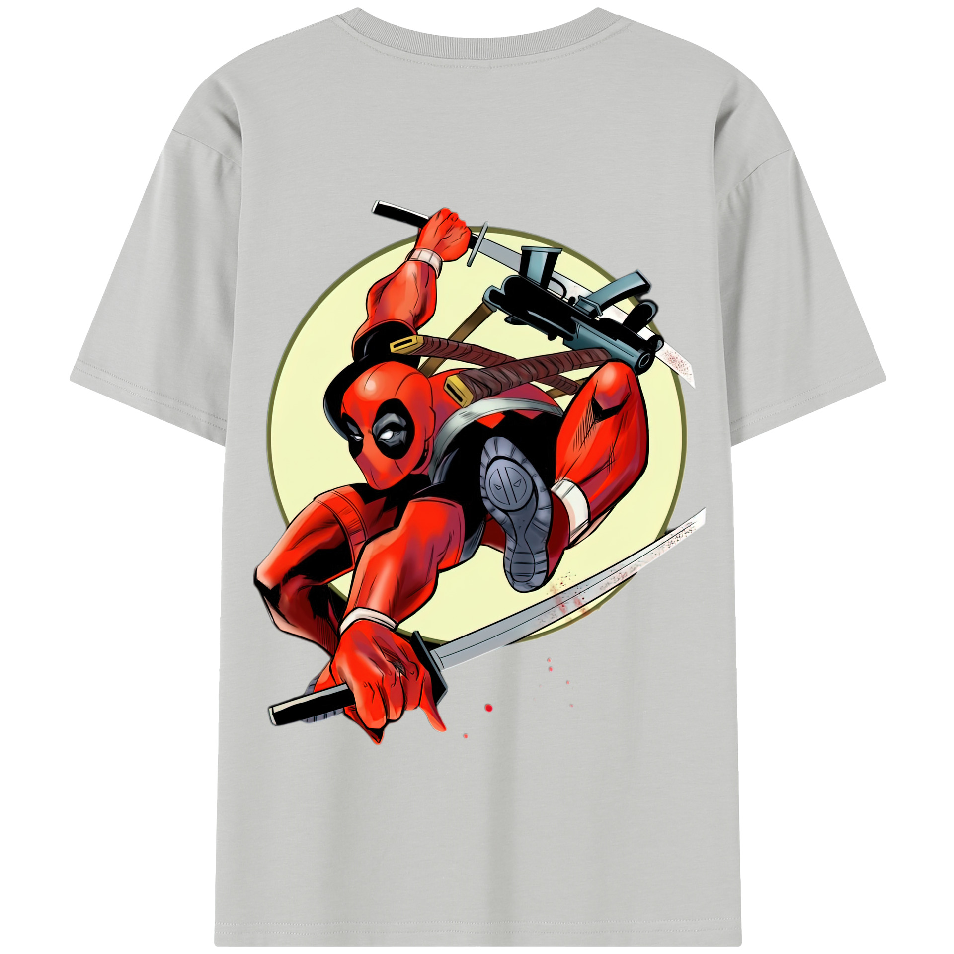 （画像用） Deadpool デッドプール 綿100％半袖Tシャツ（背面プリント）
