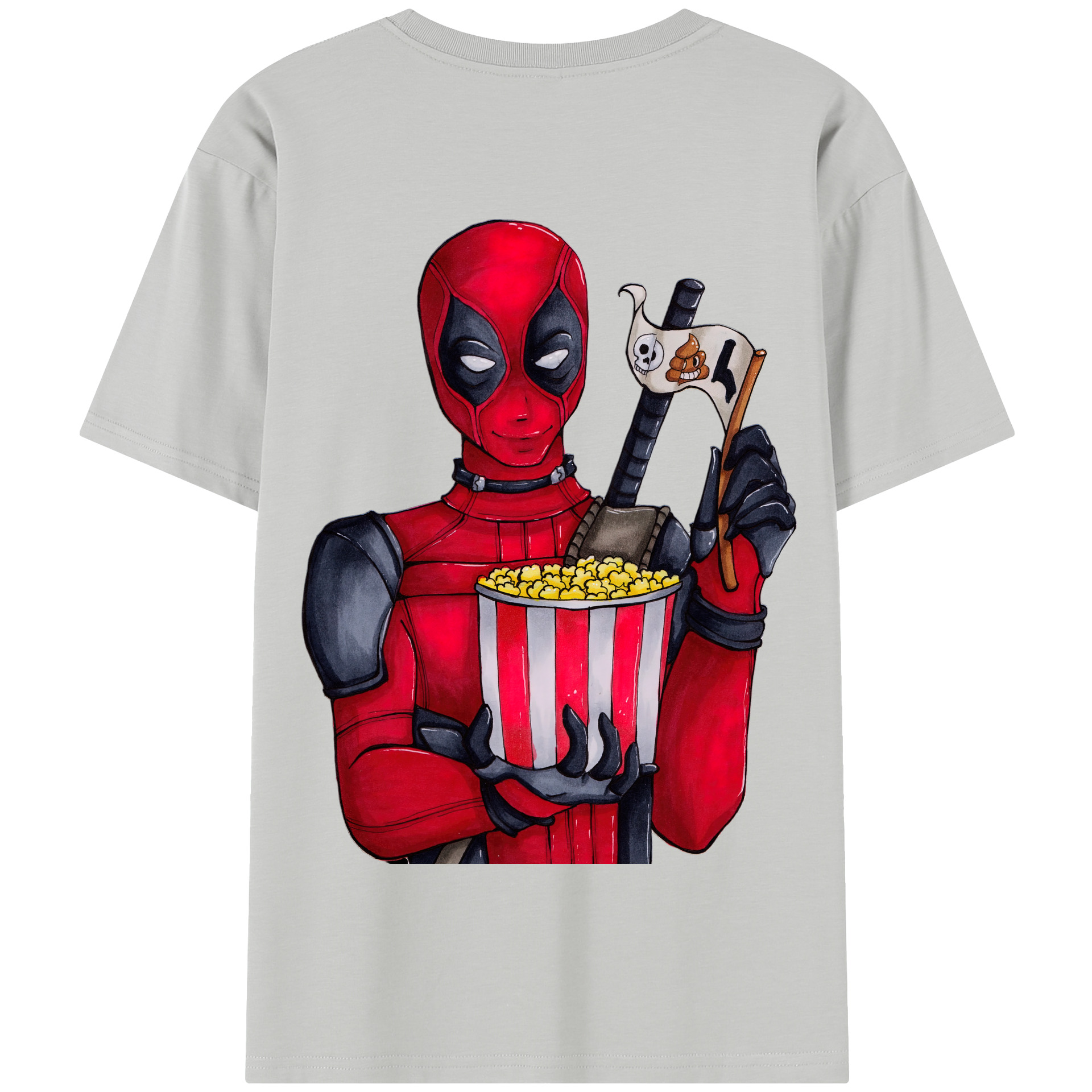 （画像用） Deadpool デッドプール 綿100％半袖Tシャツ（背面プリント）