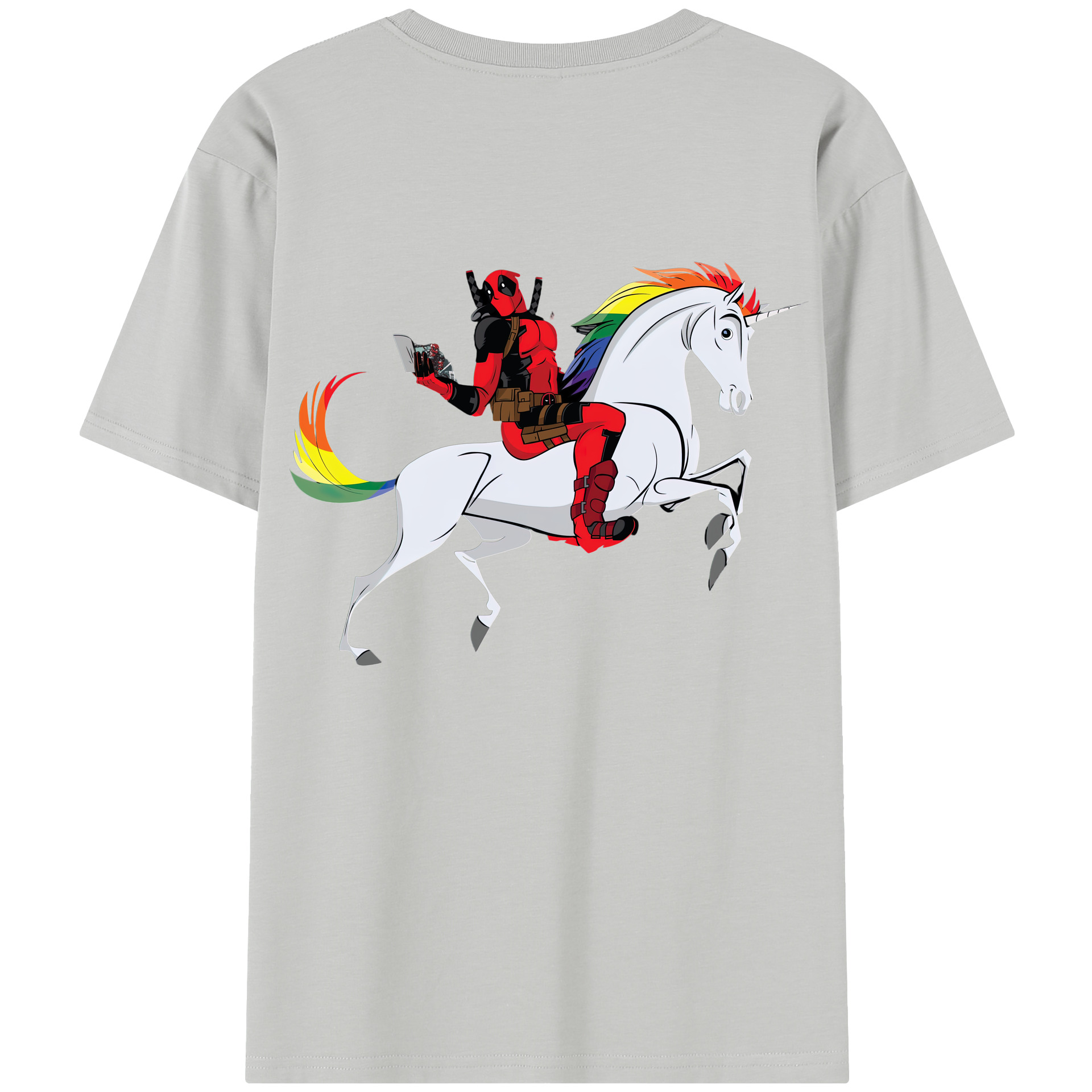 （画像用） Deadpool デッドプール 綿100％半袖Tシャツ（背面プリント）