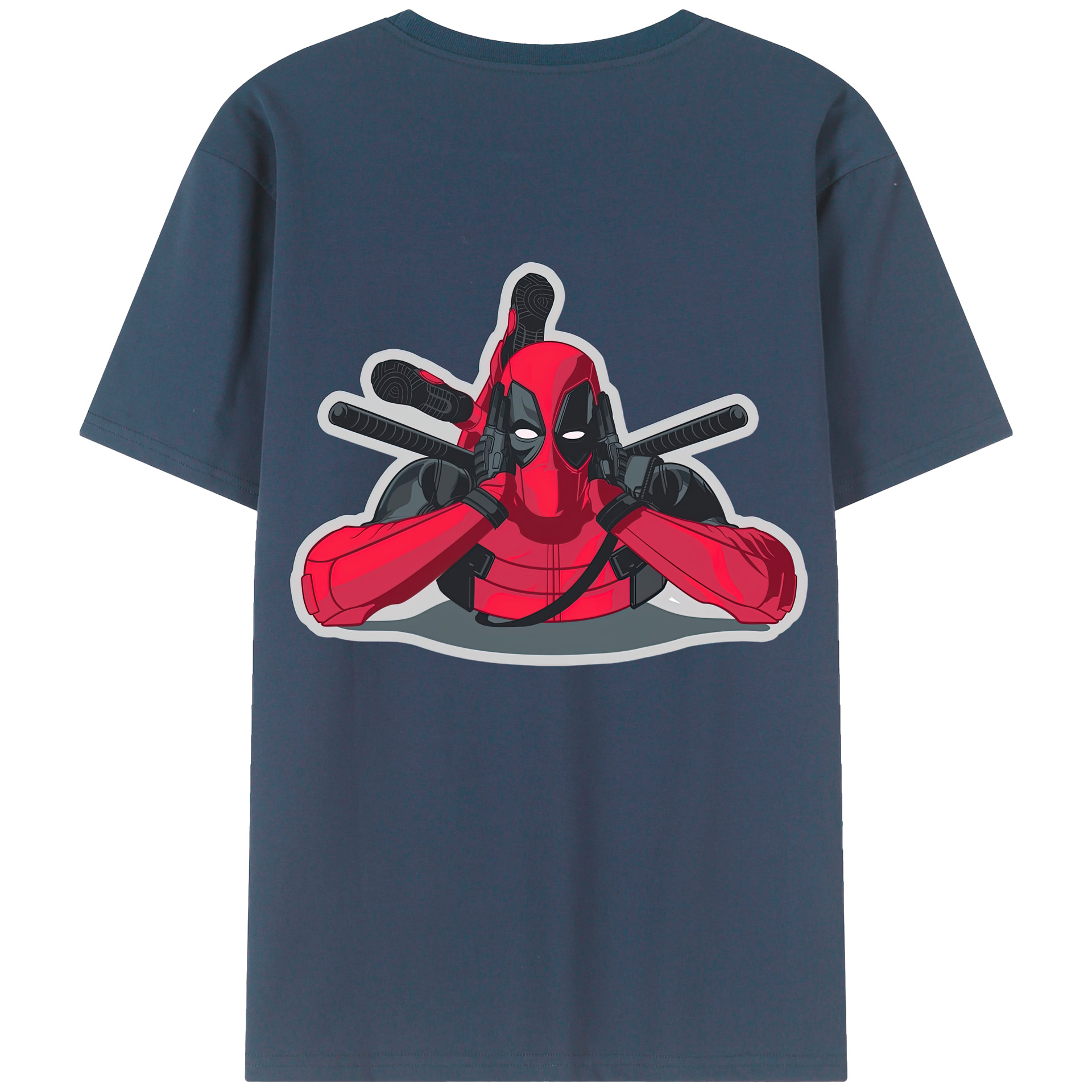（画像用） Deadpool デッドプール 綿100％半袖Tシャツ（背面プリント）
