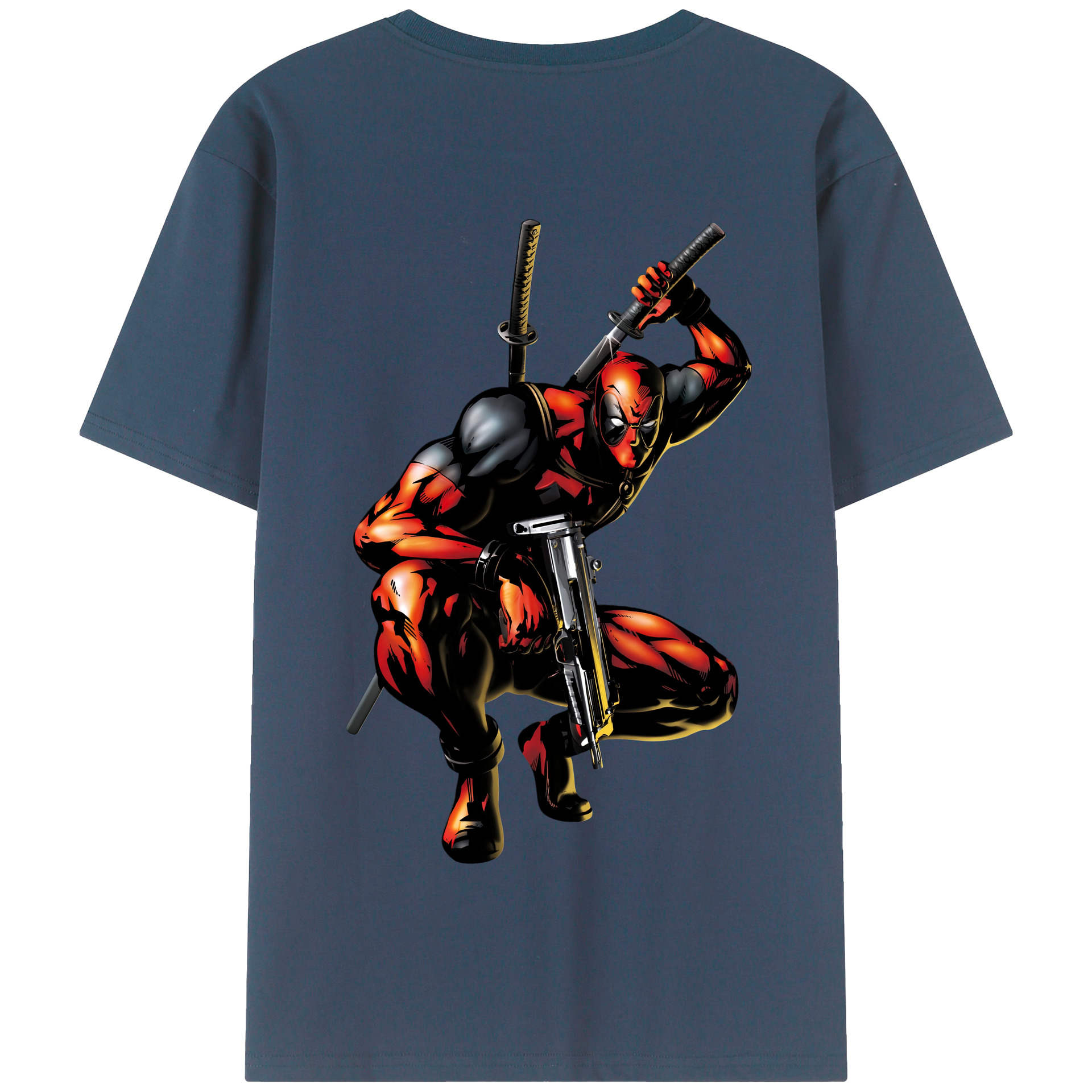 （画像用） Deadpool デッドプール 綿100％半袖Tシャツ（背面プリント）