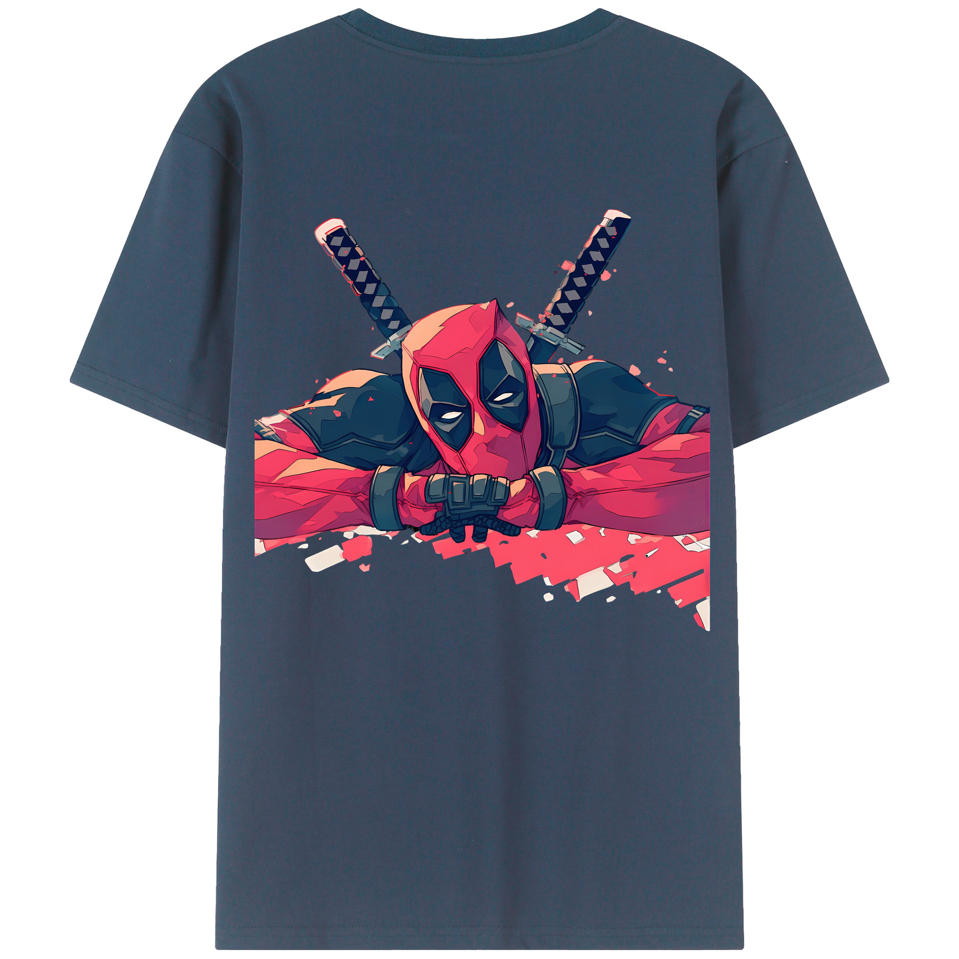 （画像用） Deadpool デッドプール 綿100％半袖Tシャツ（背面プリント）