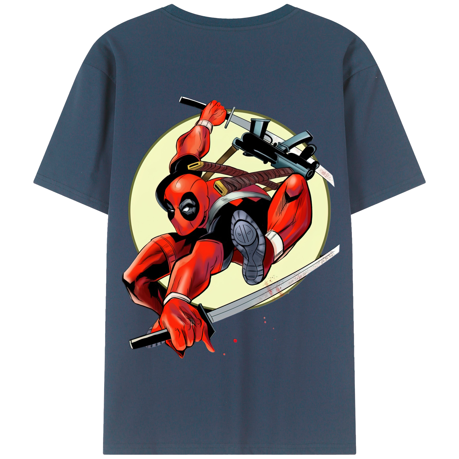 （画像用） Deadpool デッドプール 綿100％半袖Tシャツ（背面プリント）