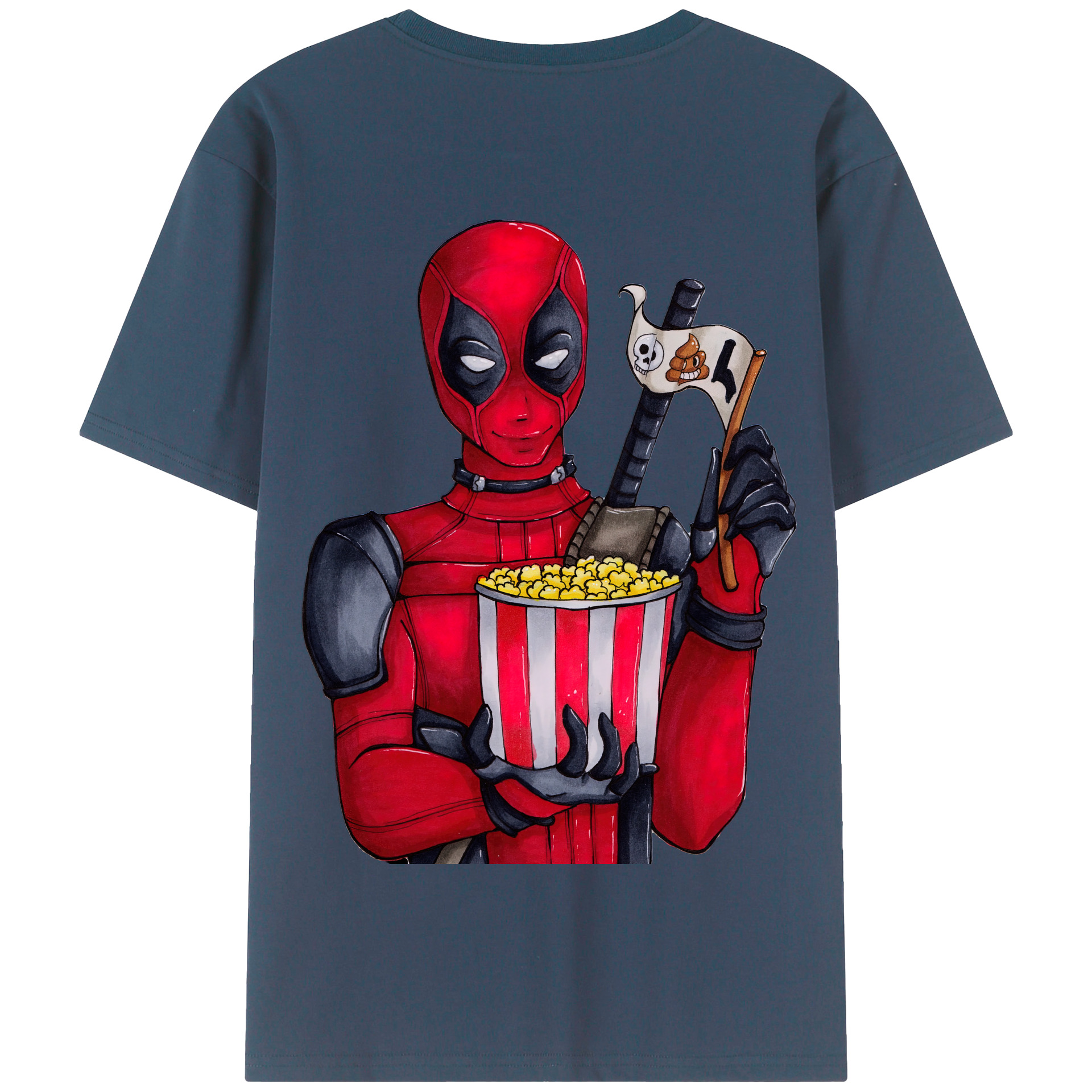 （画像用） Deadpool デッドプール 綿100％半袖Tシャツ（背面プリント）