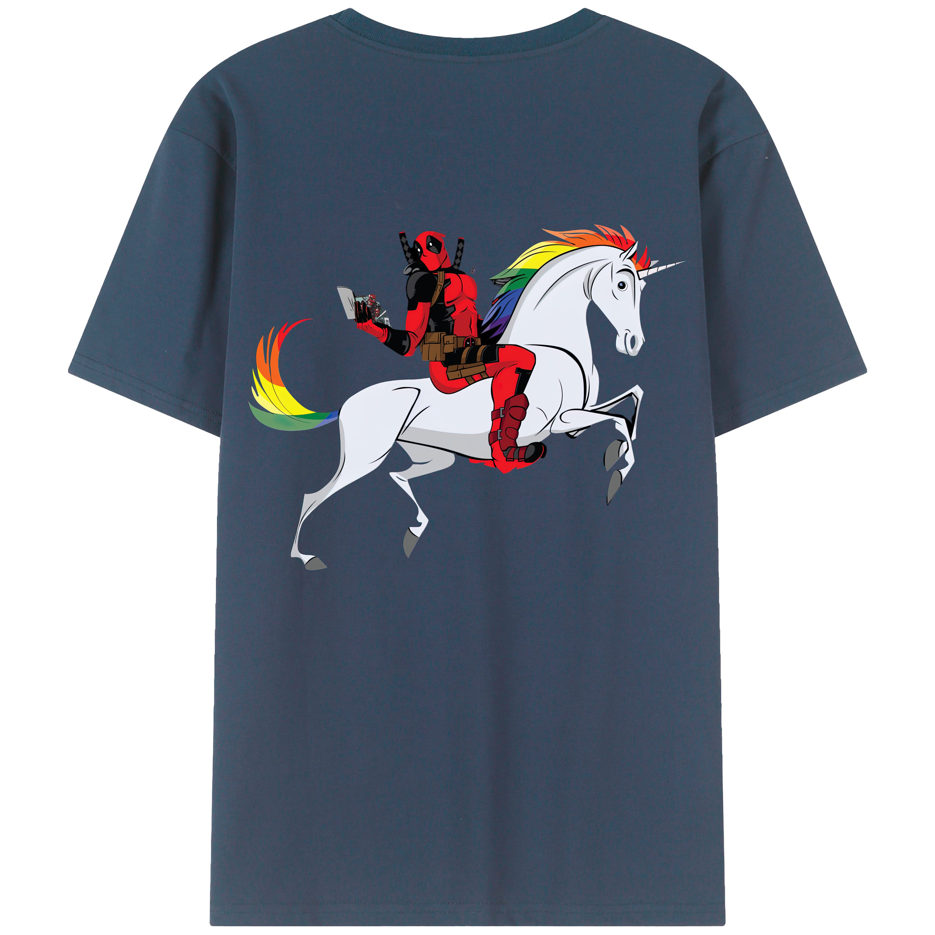 （画像用） Deadpool デッドプール 綿100％半袖Tシャツ（背面プリント）