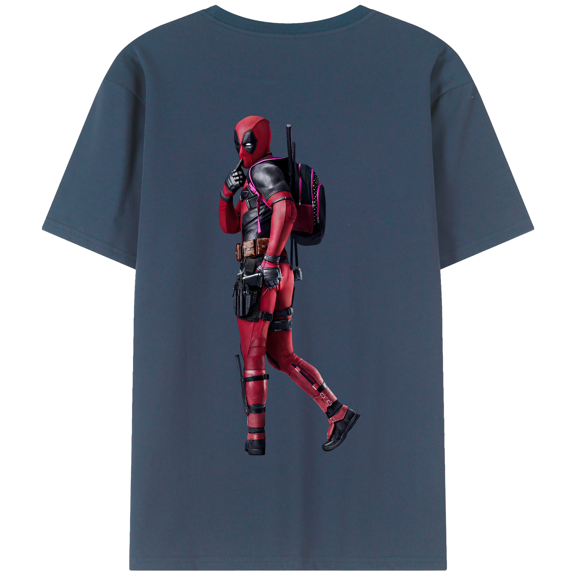 （画像用） Deadpool デッドプール 綿100％半袖Tシャツ（背面プリント）