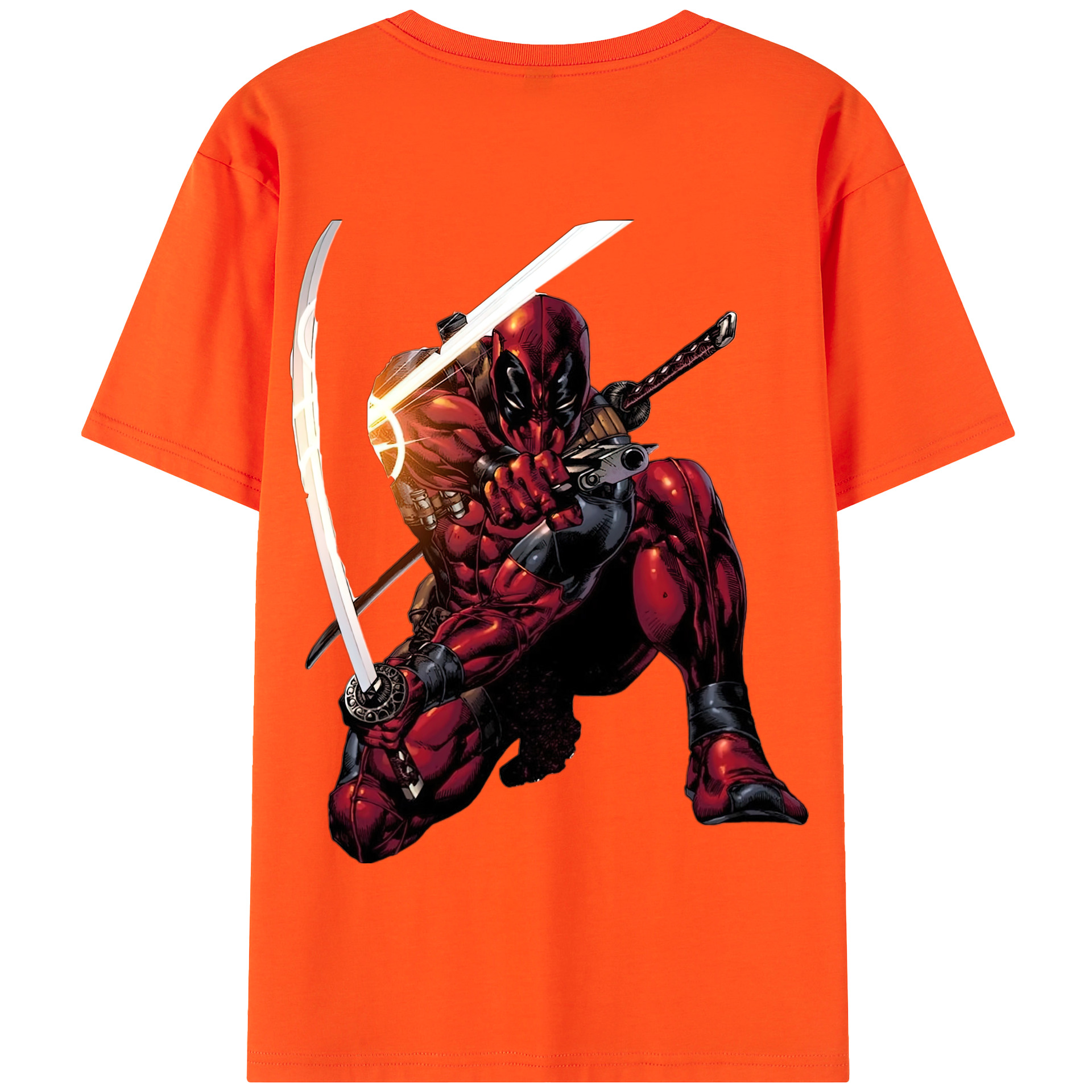 （画像用） Deadpool デッドプール 綿100％半袖Tシャツ（背面プリント）