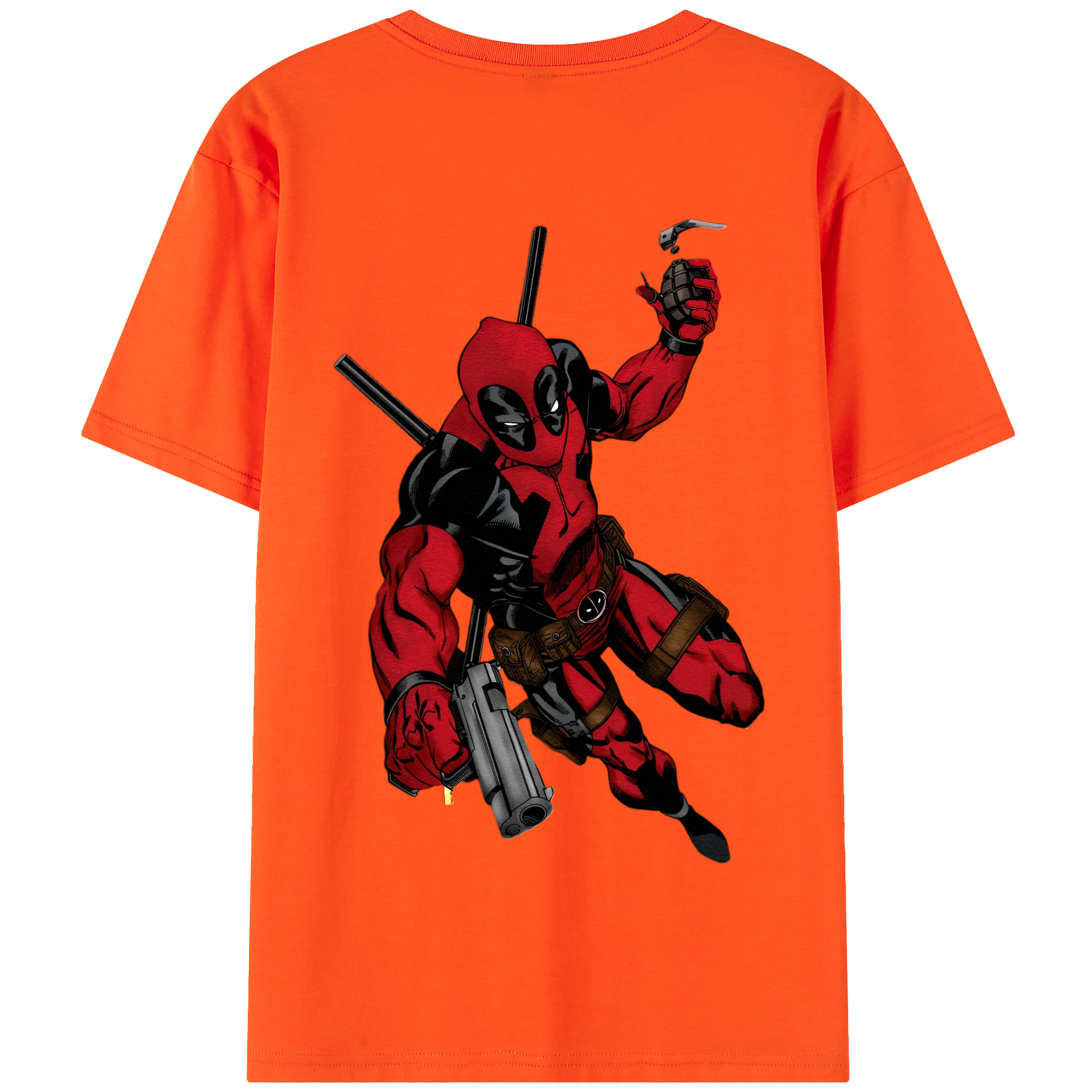（画像用） Deadpool デッドプール 綿100％半袖Tシャツ（背面プリント）