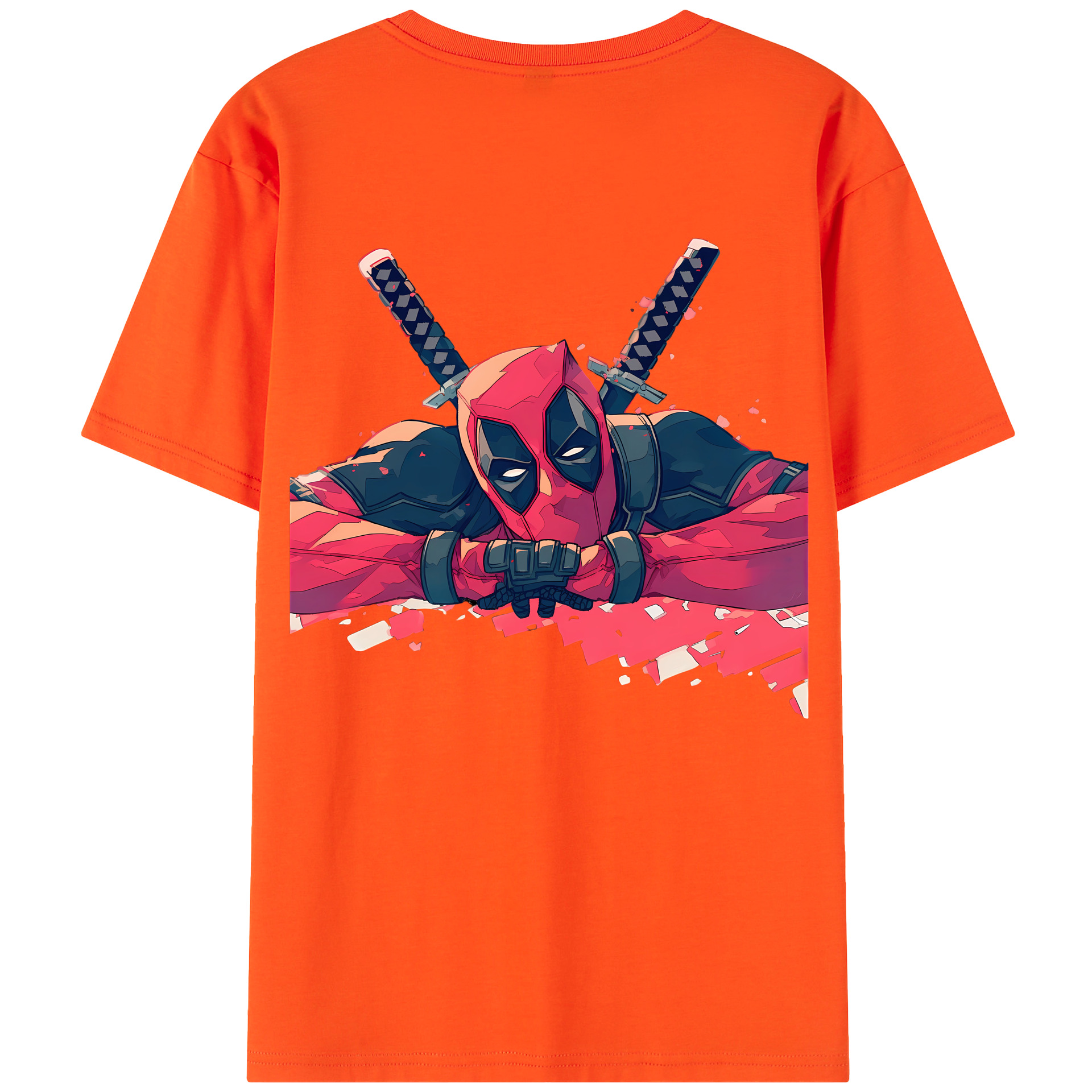 （画像用） Deadpool デッドプール 綿100％半袖Tシャツ（背面プリント）