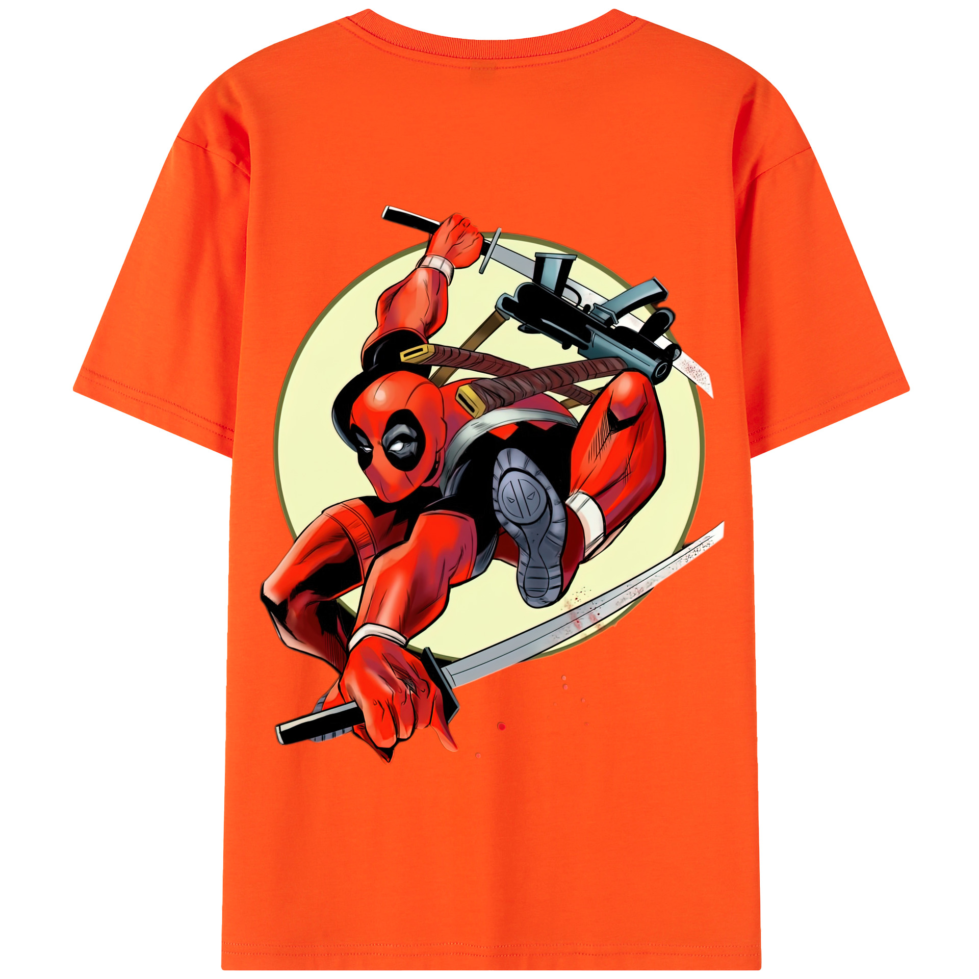（画像用） Deadpool デッドプール 綿100％半袖Tシャツ（背面プリント）