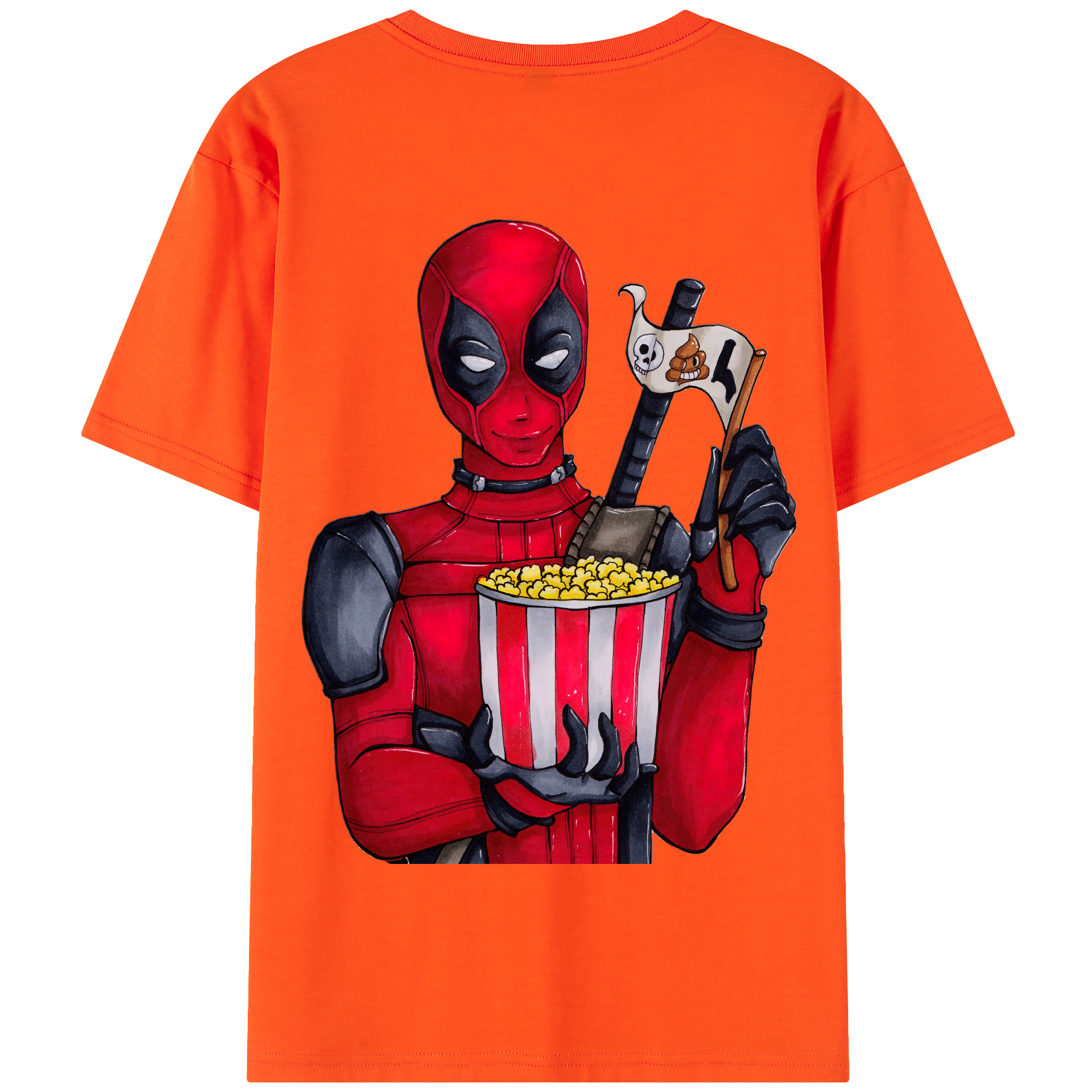 （画像用） Deadpool デッドプール 綿100％半袖Tシャツ（背面プリント）