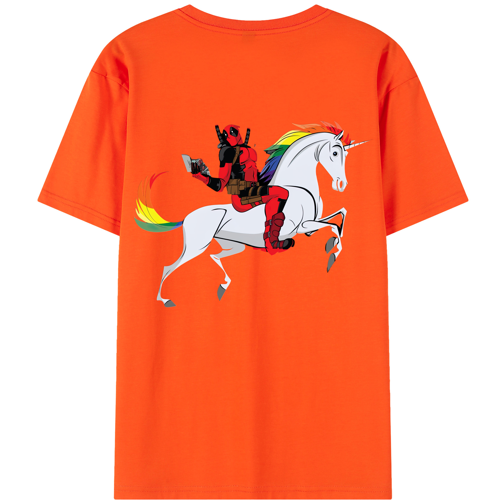 （画像用） Deadpool デッドプール 綿100％半袖Tシャツ（背面プリント）