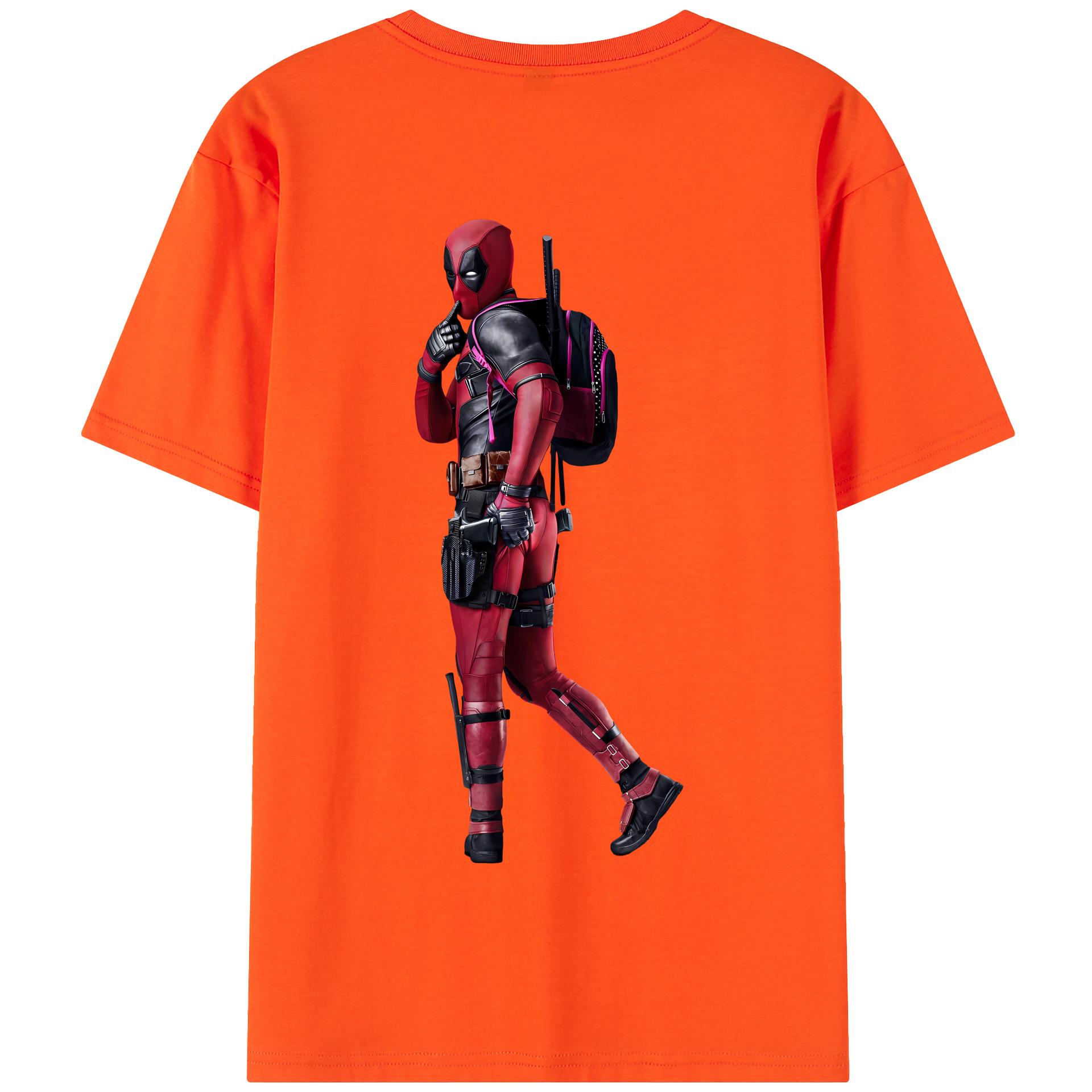 （画像用） Deadpool デッドプール 綿100％半袖Tシャツ（背面プリント）
