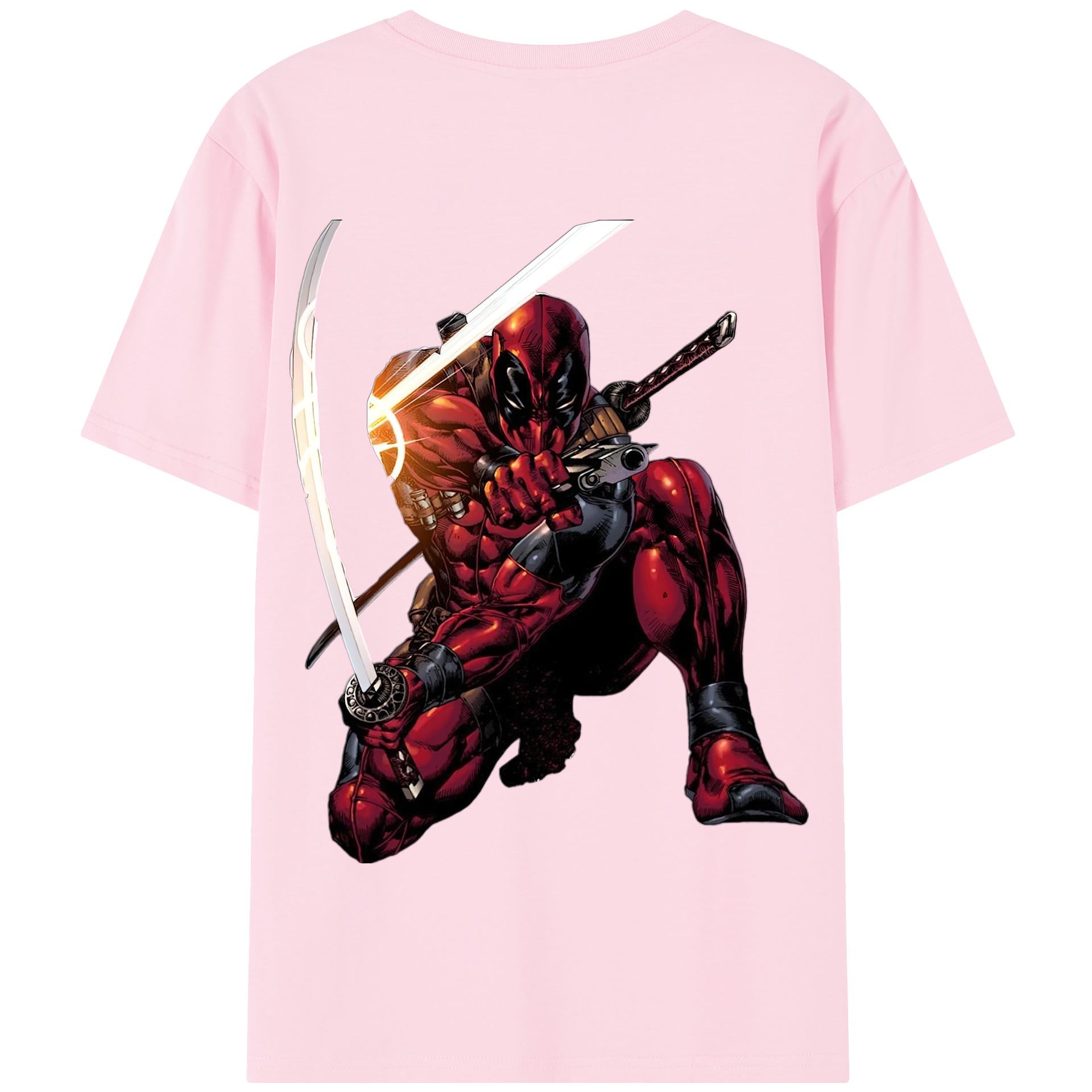（画像用） Deadpool デッドプール 綿100％半袖Tシャツ（背面プリント）