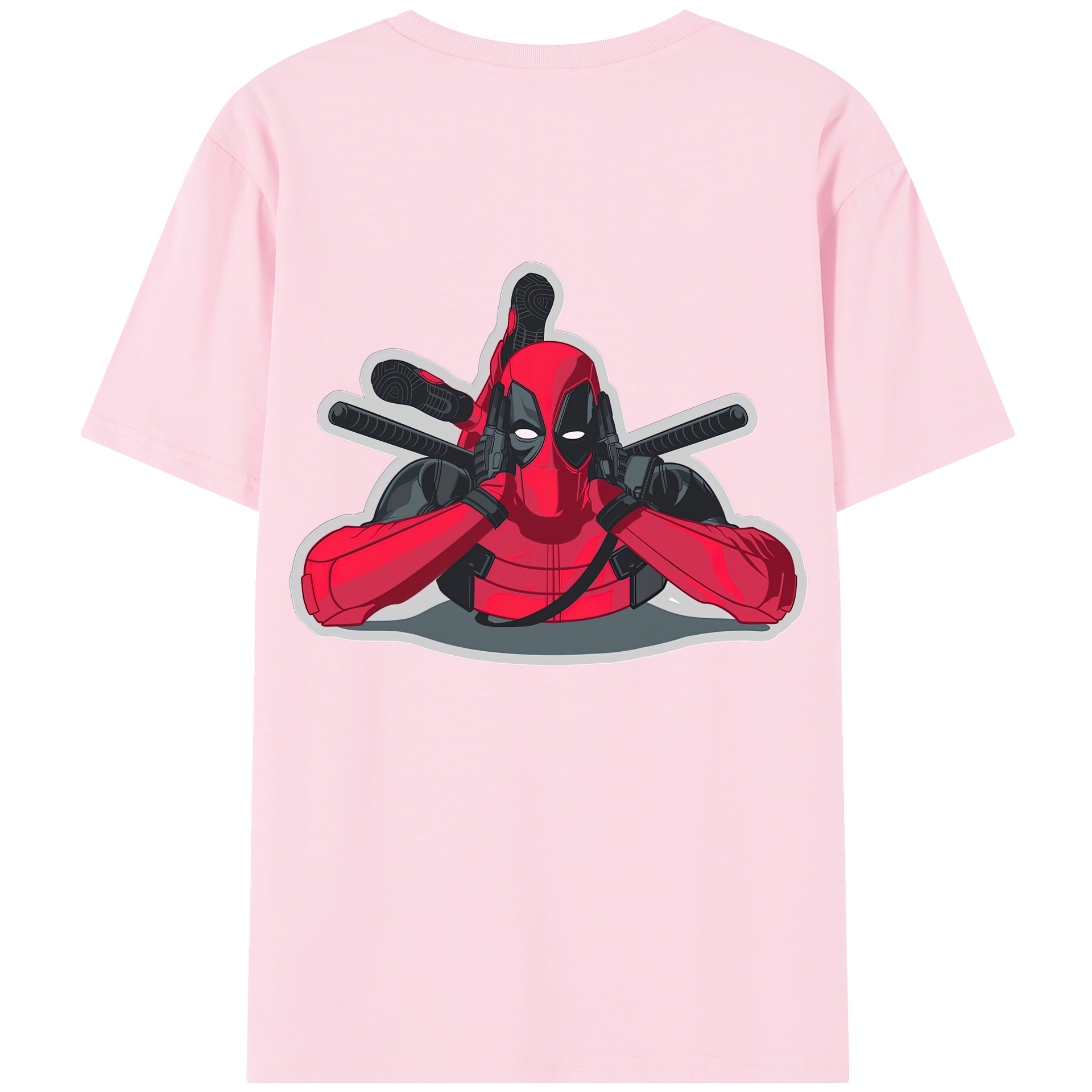 （画像用） Deadpool デッドプール 綿100％半袖Tシャツ（背面プリント）