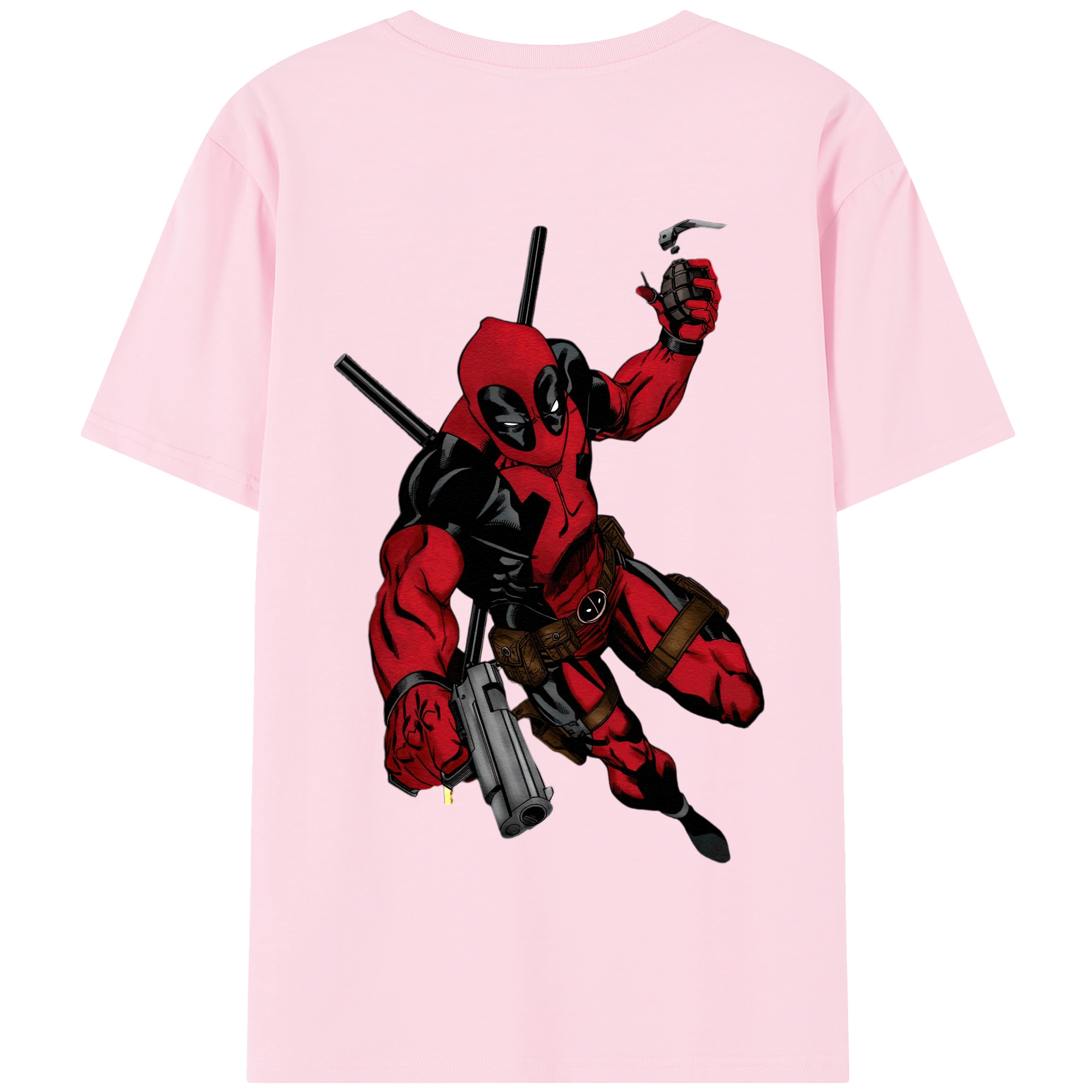 （画像用） Deadpool デッドプール 綿100％半袖Tシャツ（背面プリント）