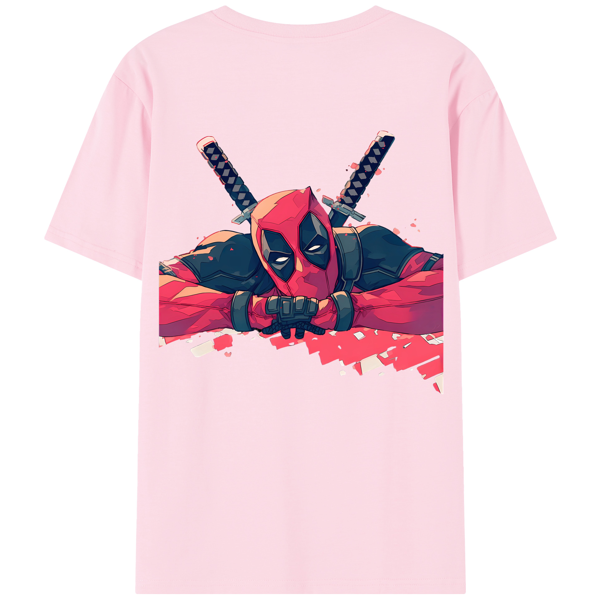（画像用） Deadpool デッドプール 綿100％半袖Tシャツ（背面プリント）