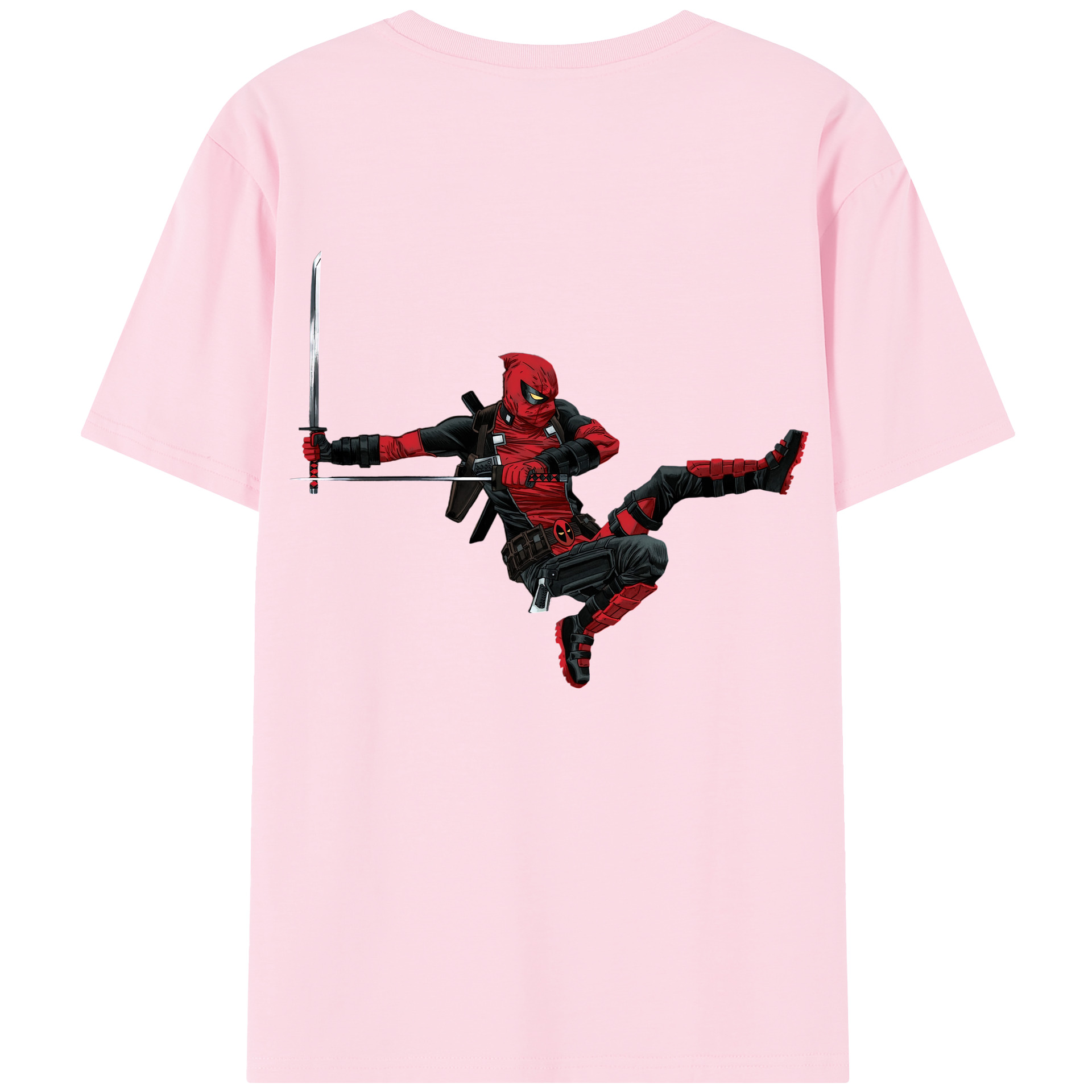 （画像用） Deadpool デッドプール 綿100％半袖Tシャツ（背面プリント）