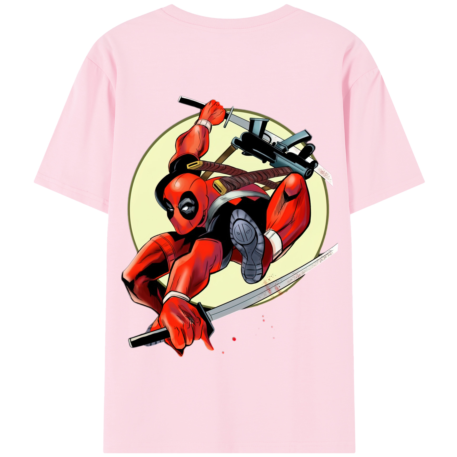 （画像用） Deadpool デッドプール 綿100％半袖Tシャツ（背面プリント）