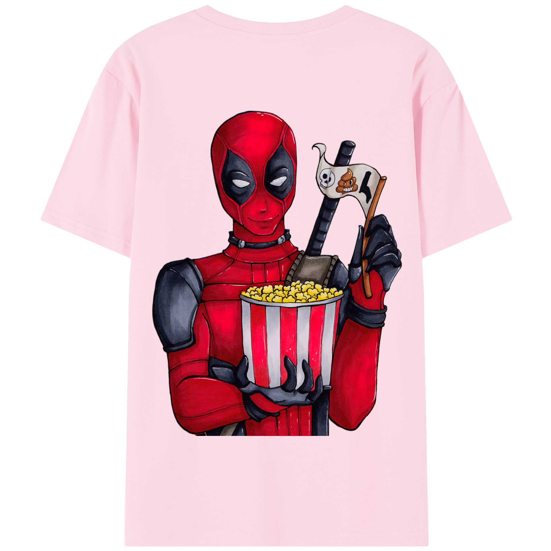 （画像用） Deadpool デッドプール 綿100％半袖Tシャツ（背面プリント）