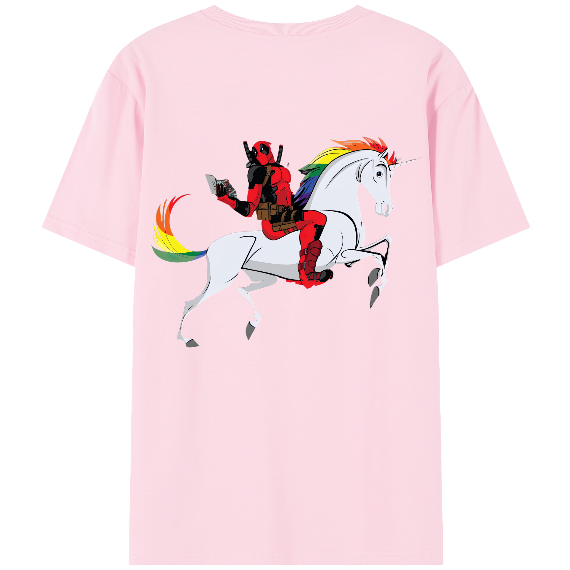 （画像用） Deadpool デッドプール 綿100％半袖Tシャツ（背面プリント）