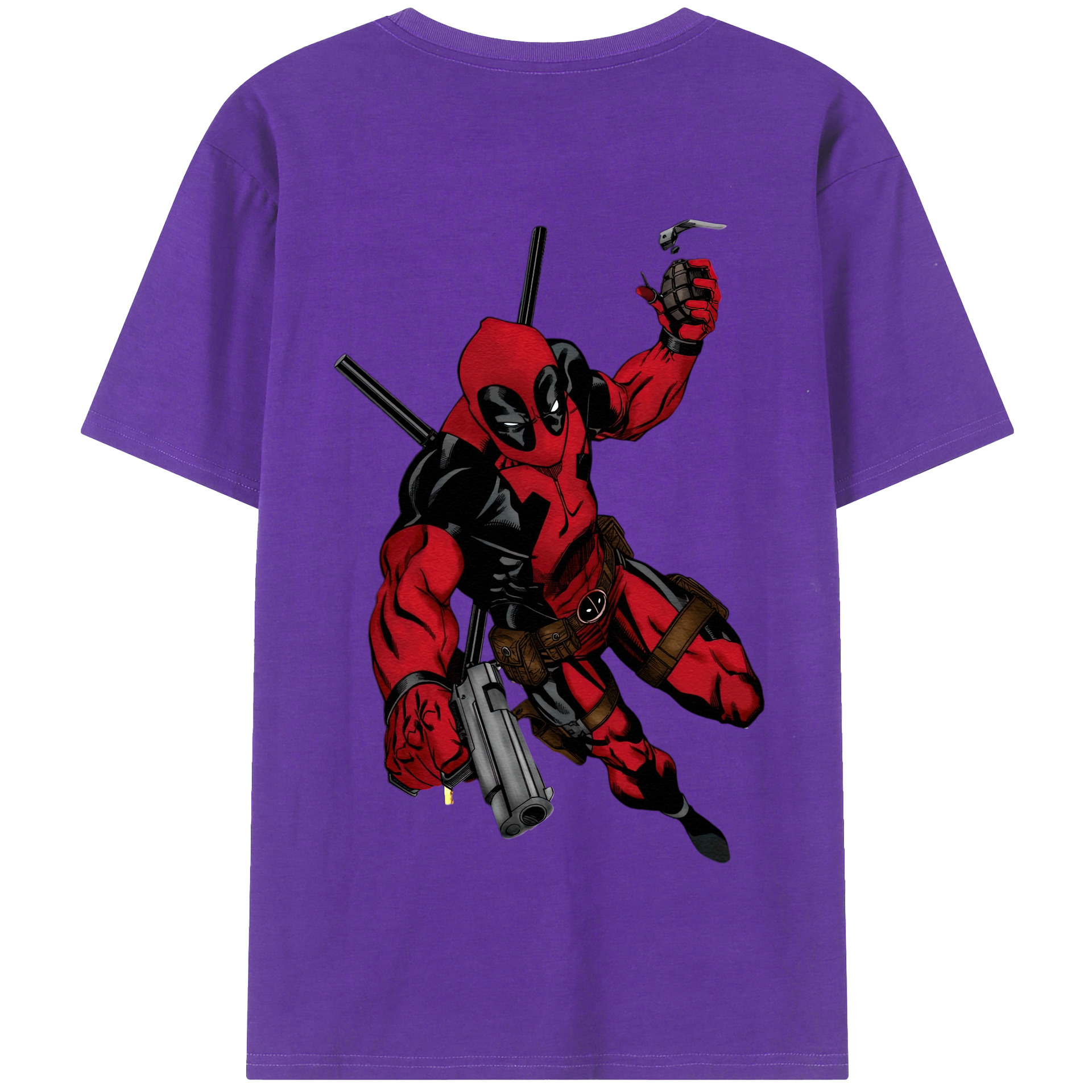 （画像用） Deadpool デッドプール 綿100％半袖Tシャツ（背面プリント）
