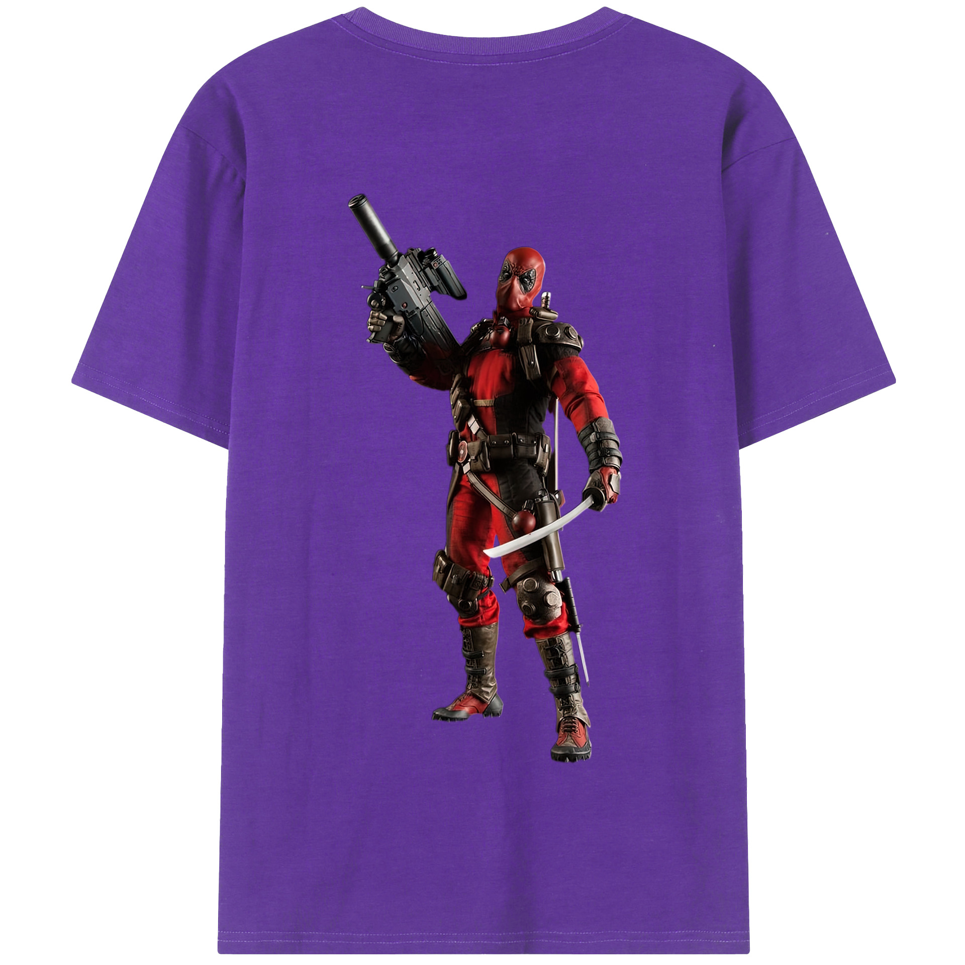 （画像用） Deadpool デッドプール 綿100％半袖Tシャツ（背面プリント）