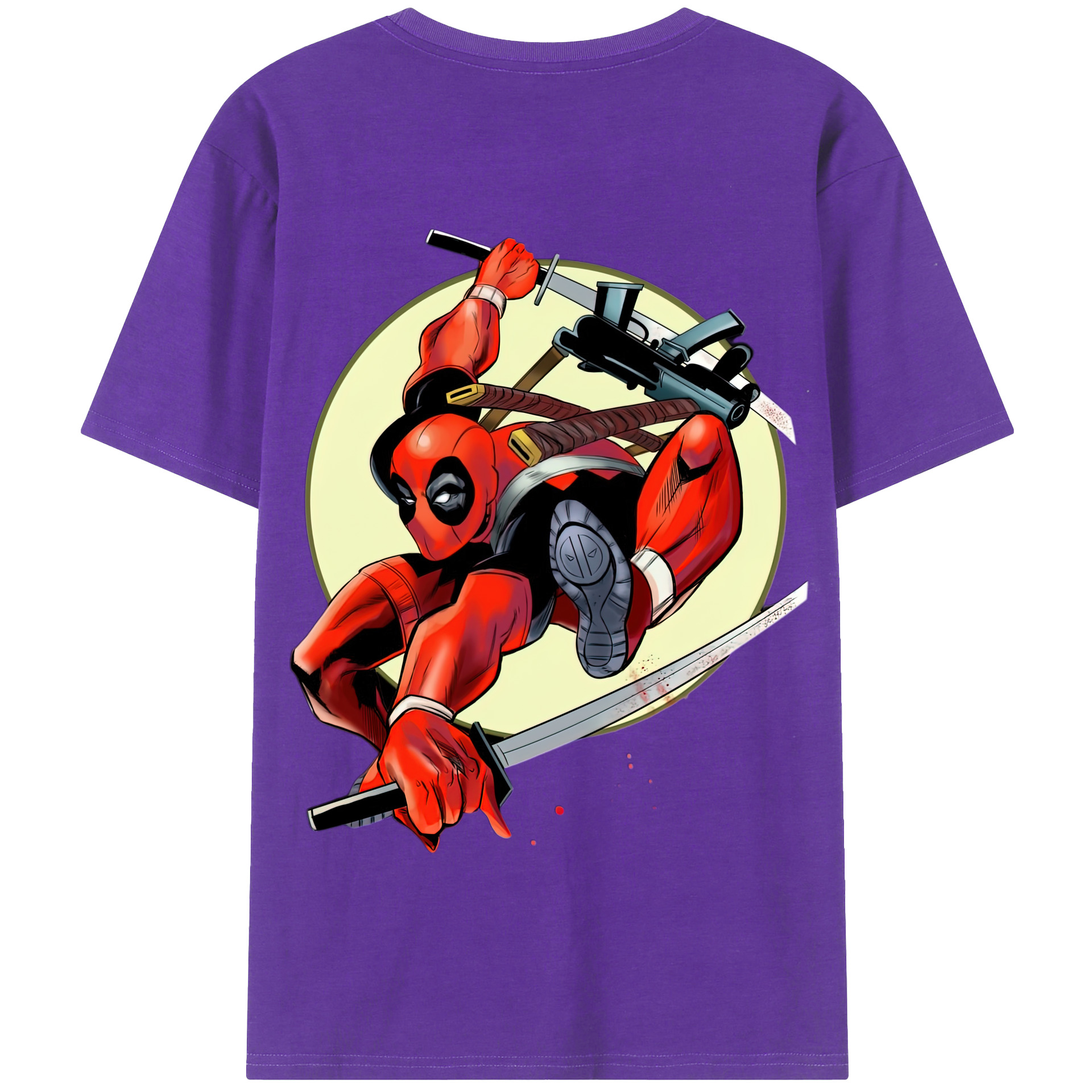 （画像用） Deadpool デッドプール 綿100％半袖Tシャツ（背面プリント）