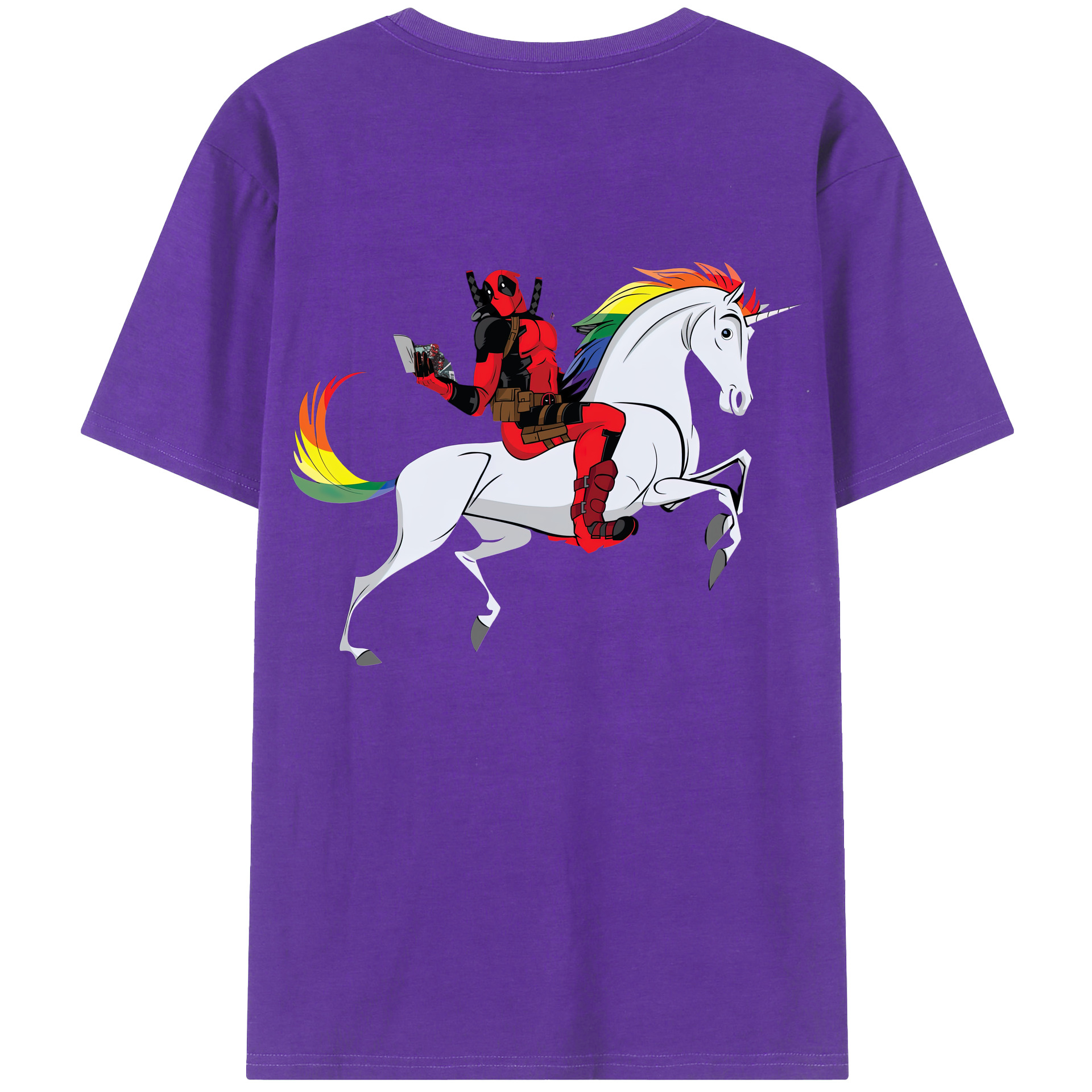 （画像用） Deadpool デッドプール 綿100％半袖Tシャツ（背面プリント）