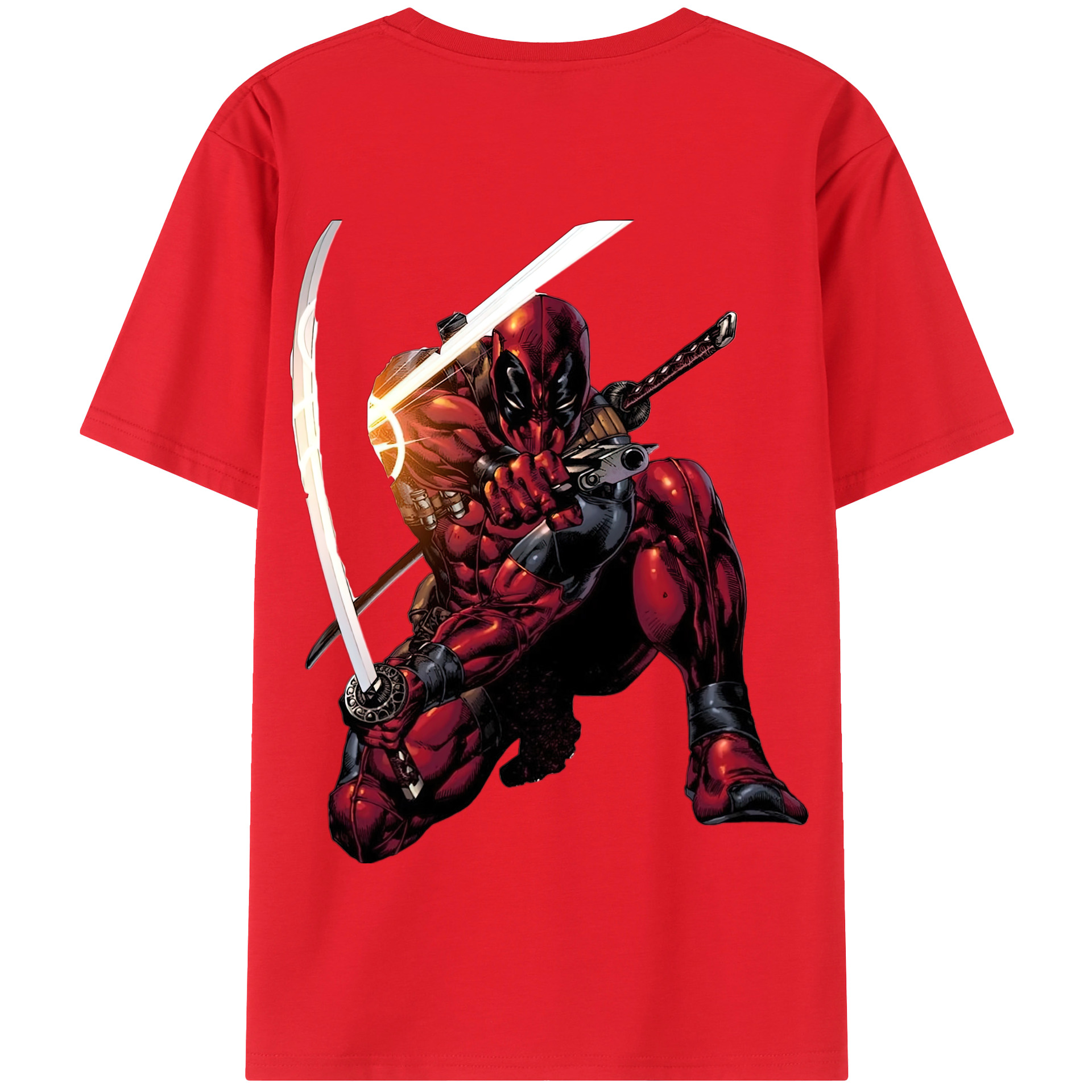 （画像用） Deadpool デッドプール 綿100％半袖Tシャツ（背面プリント）