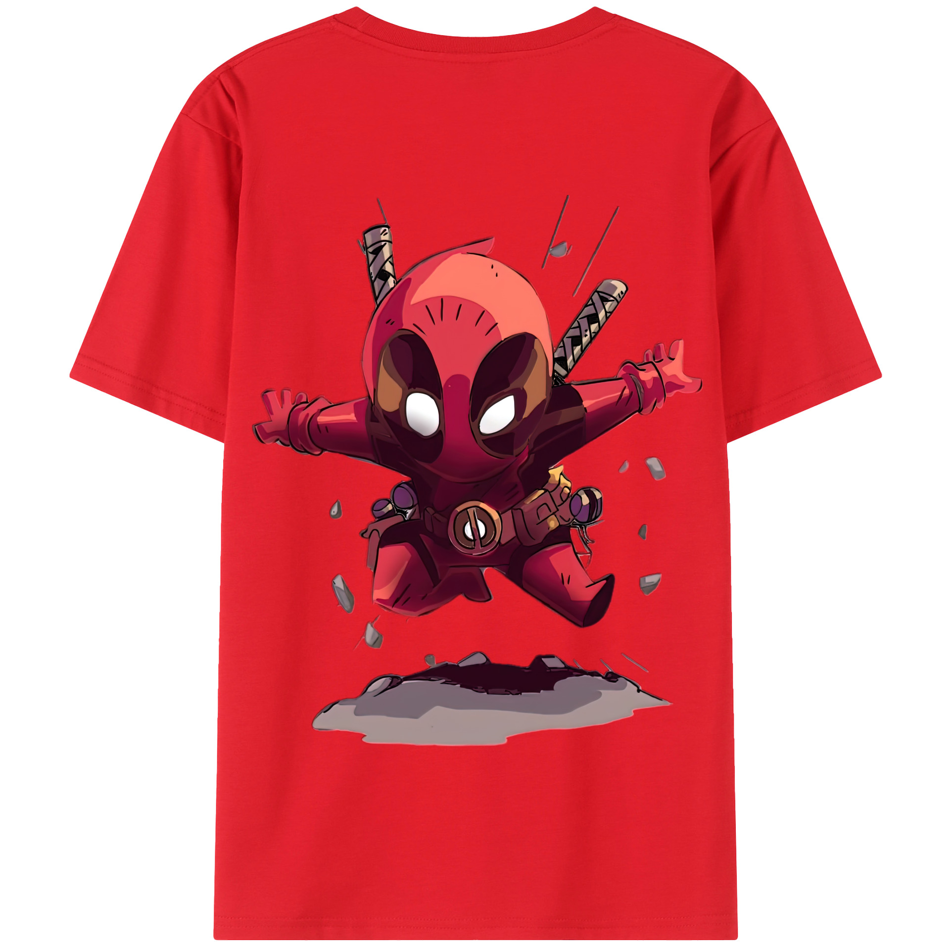 （画像用） Deadpool デッドプール 綿100％半袖Tシャツ（背面プリント）