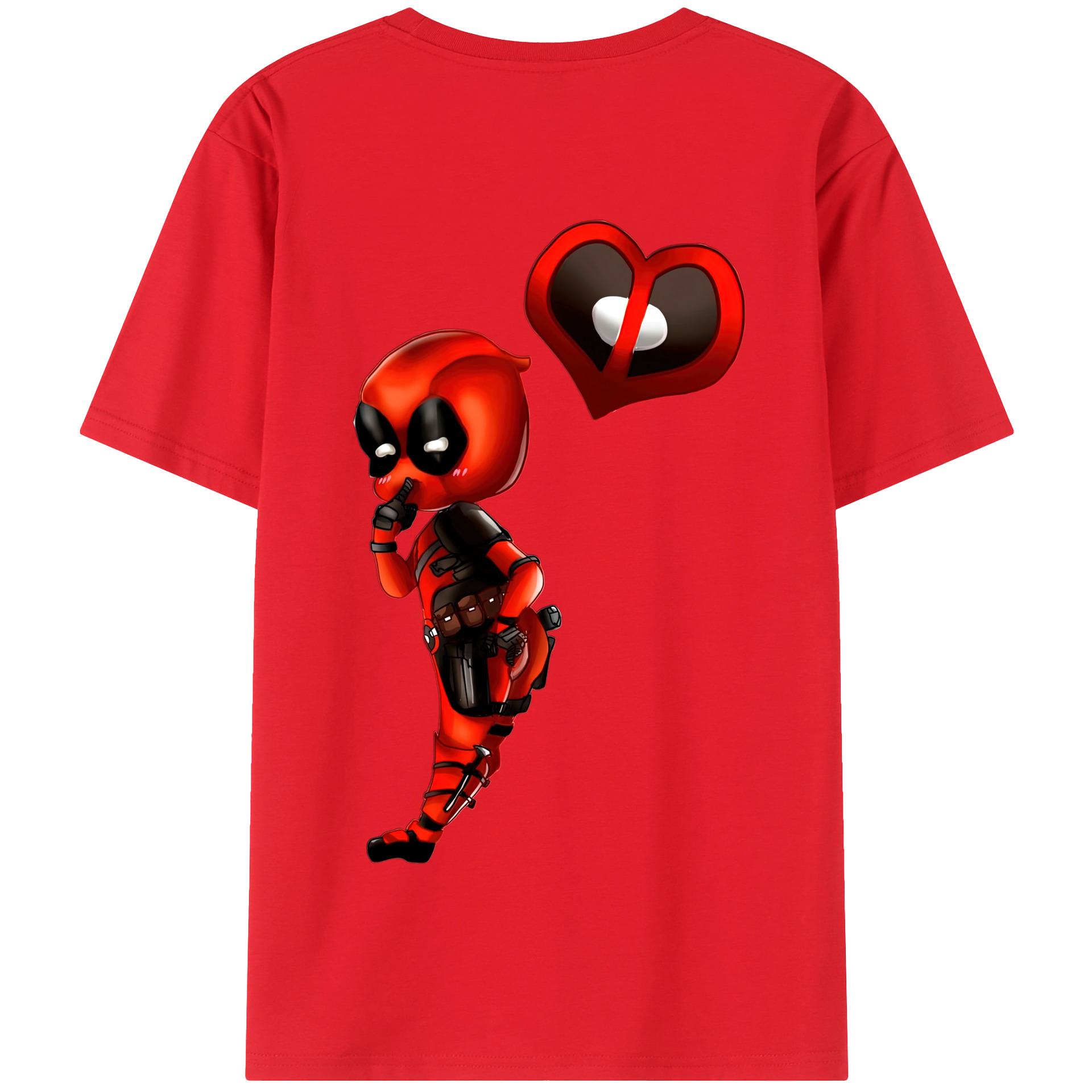 （画像用） Deadpool デッドプール 綿100％半袖Tシャツ（背面プリント）