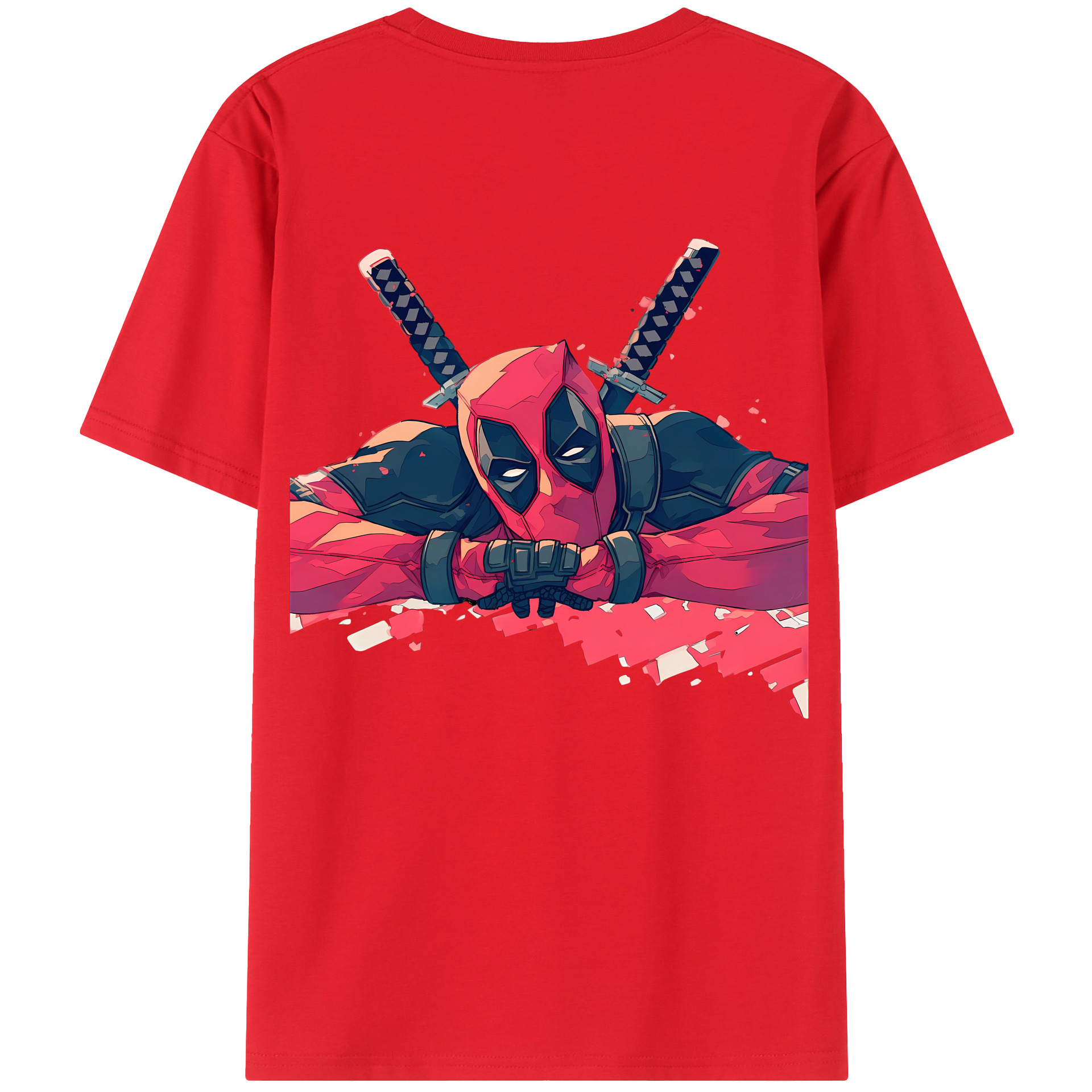 （画像用） Deadpool デッドプール 綿100％半袖Tシャツ（背面プリント）