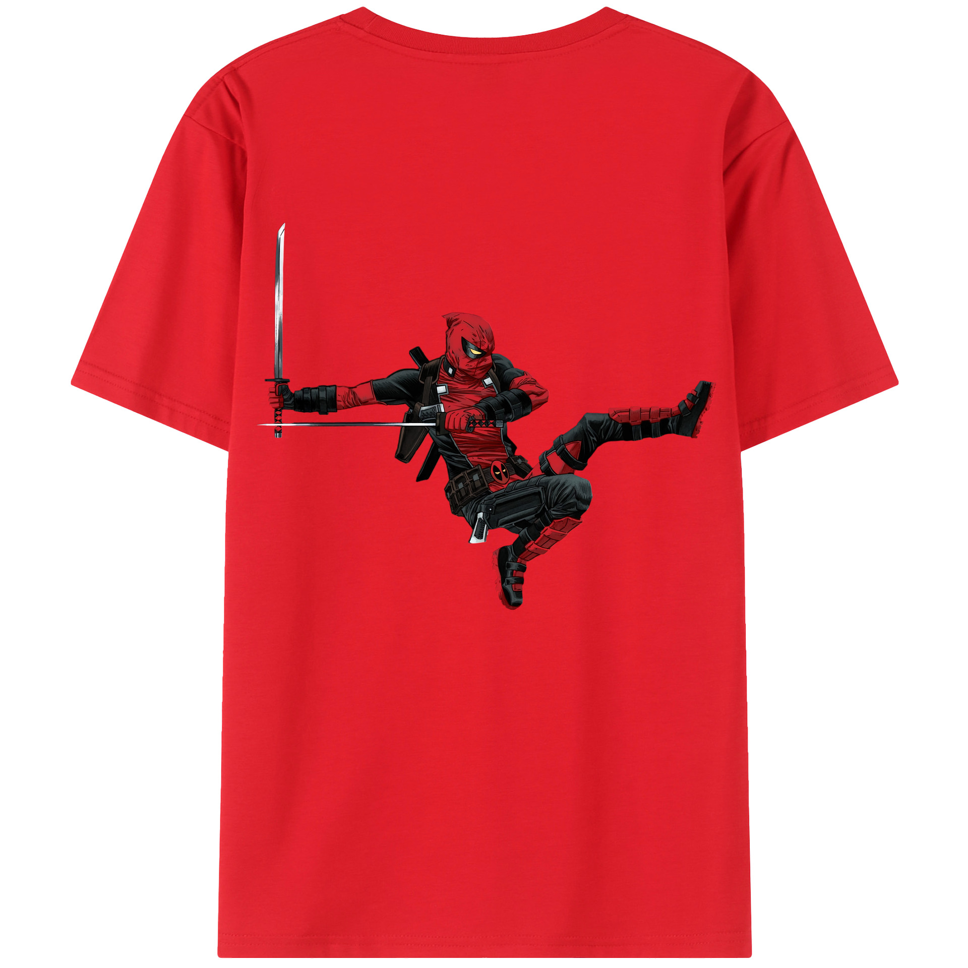 （画像用） Deadpool デッドプール 綿100％半袖Tシャツ（背面プリント）