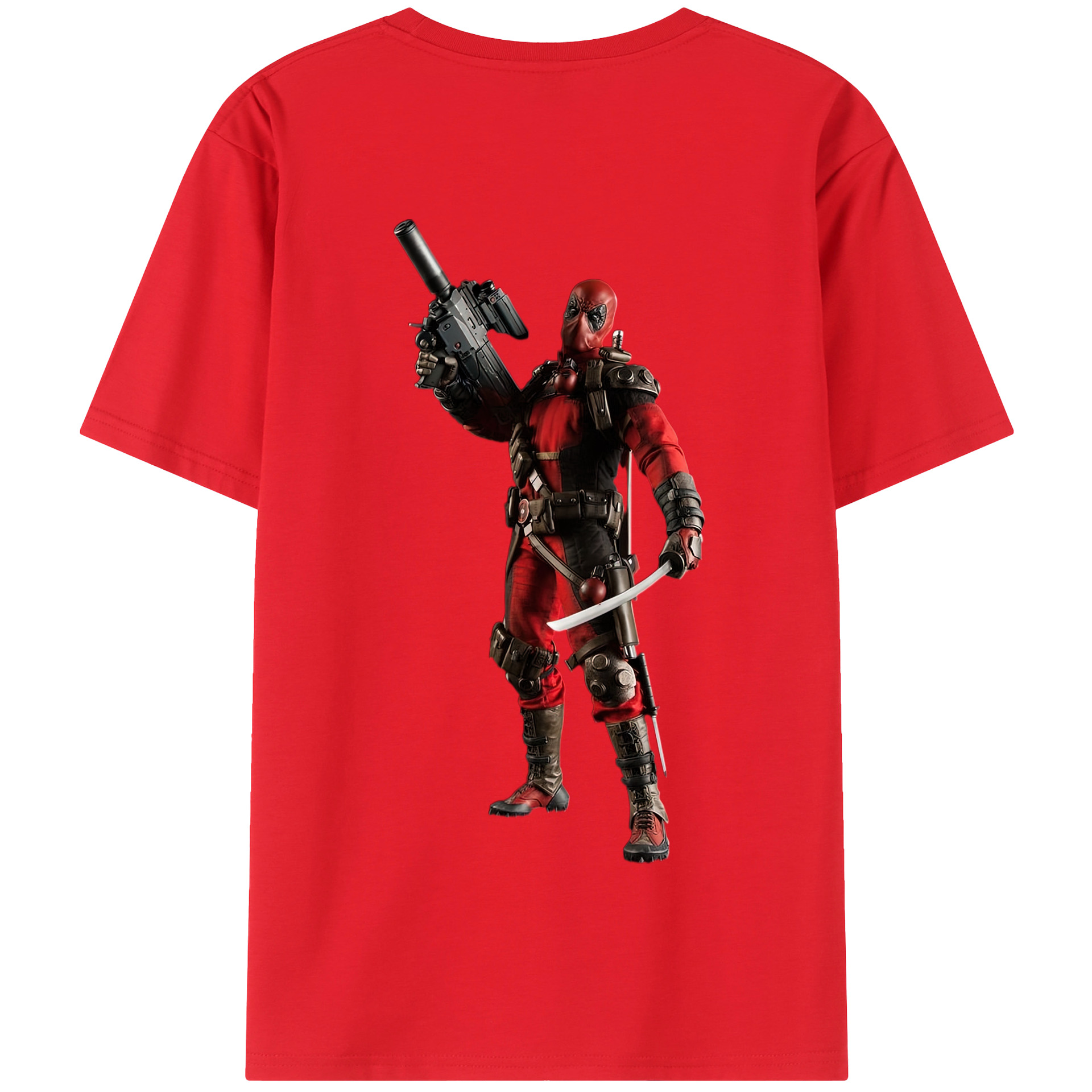 （画像用） Deadpool デッドプール 綿100％半袖Tシャツ（背面プリント）