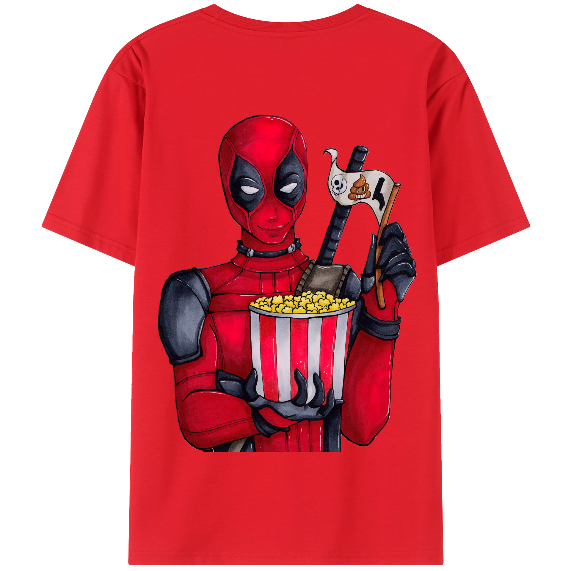 （画像用） Deadpool デッドプール 綿100％半袖Tシャツ（背面プリント）