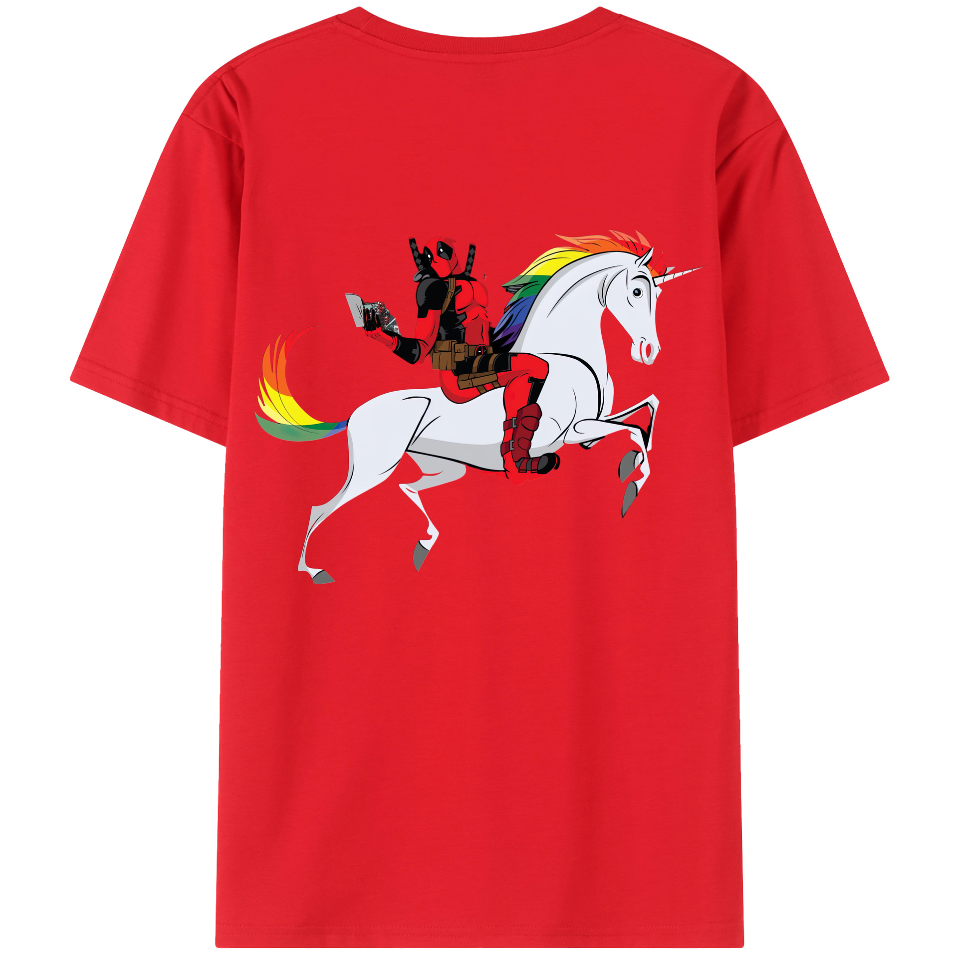 （画像用） Deadpool デッドプール 綿100％半袖Tシャツ（背面プリント）