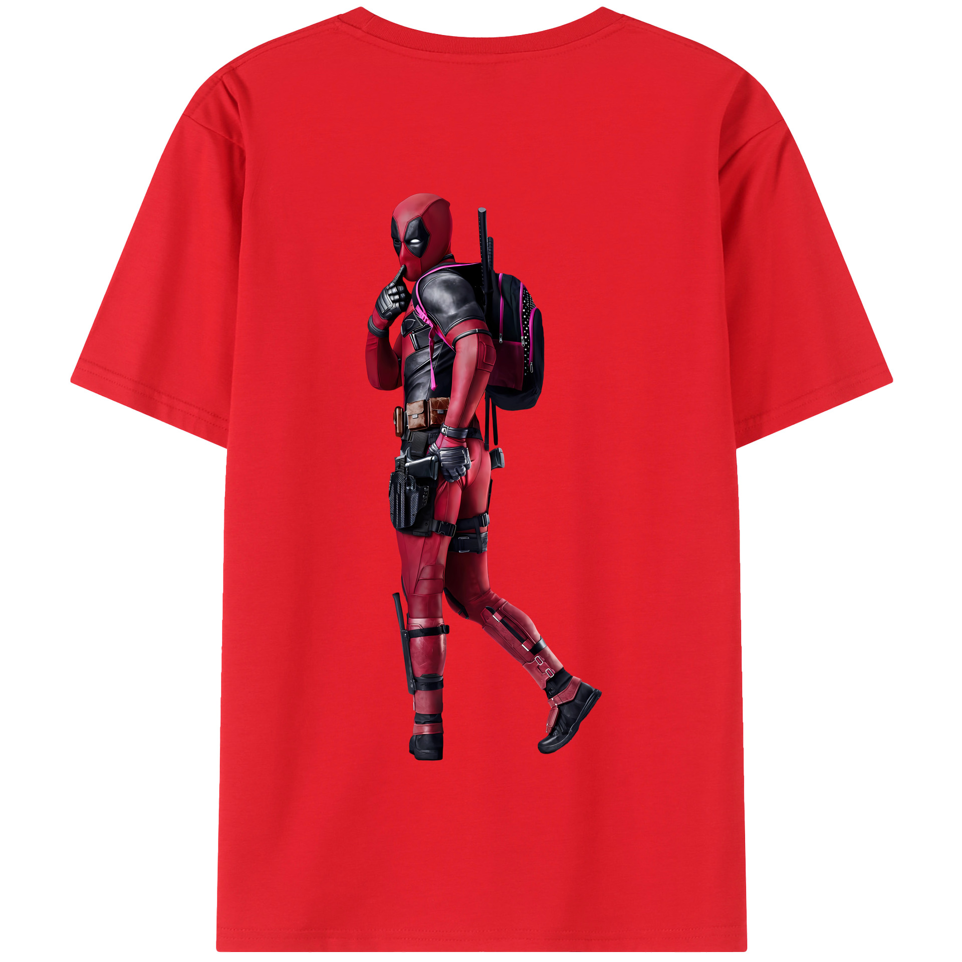 （画像用） Deadpool デッドプール 綿100％半袖Tシャツ（背面プリント）