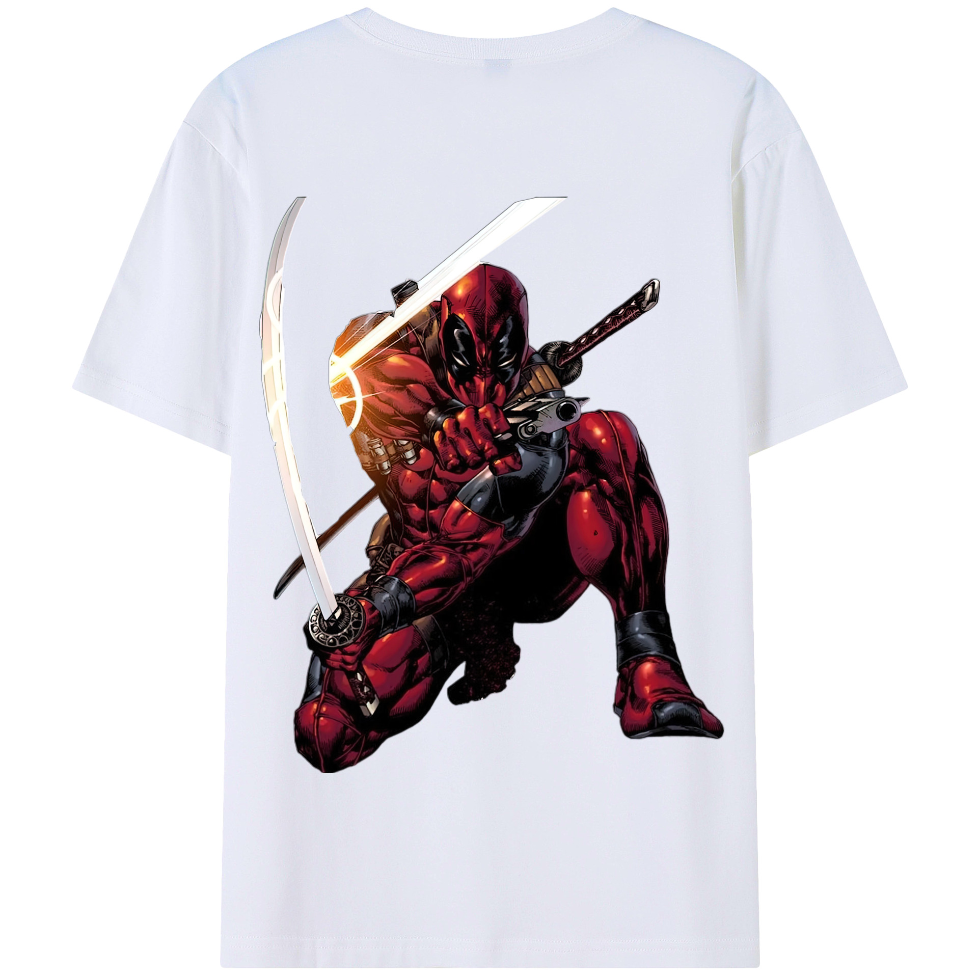 （画像用） Deadpool デッドプール 綿100％半袖Tシャツ（背面プリント）