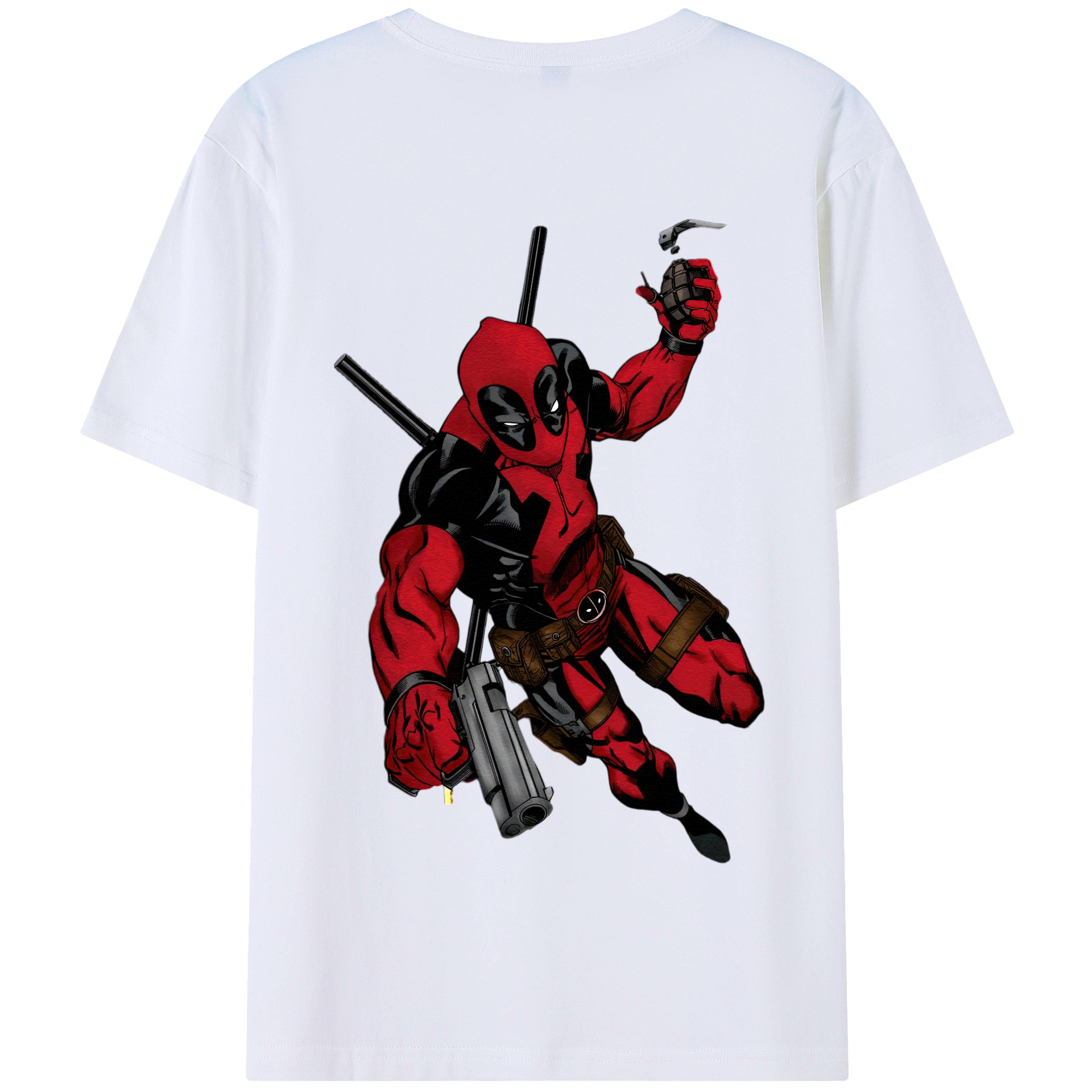 （画像用） Deadpool デッドプール 綿100％半袖Tシャツ（背面プリント）