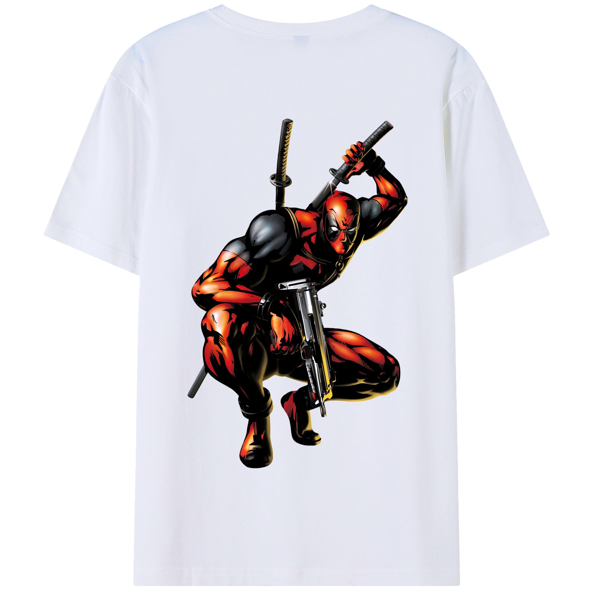 （画像用） Deadpool デッドプール 綿100％半袖Tシャツ（背面プリント）