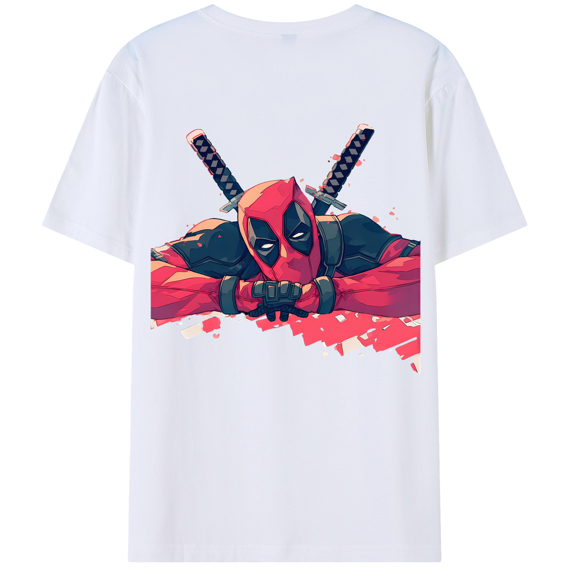 （画像用） Deadpool デッドプール 綿100％半袖Tシャツ（背面プリント）