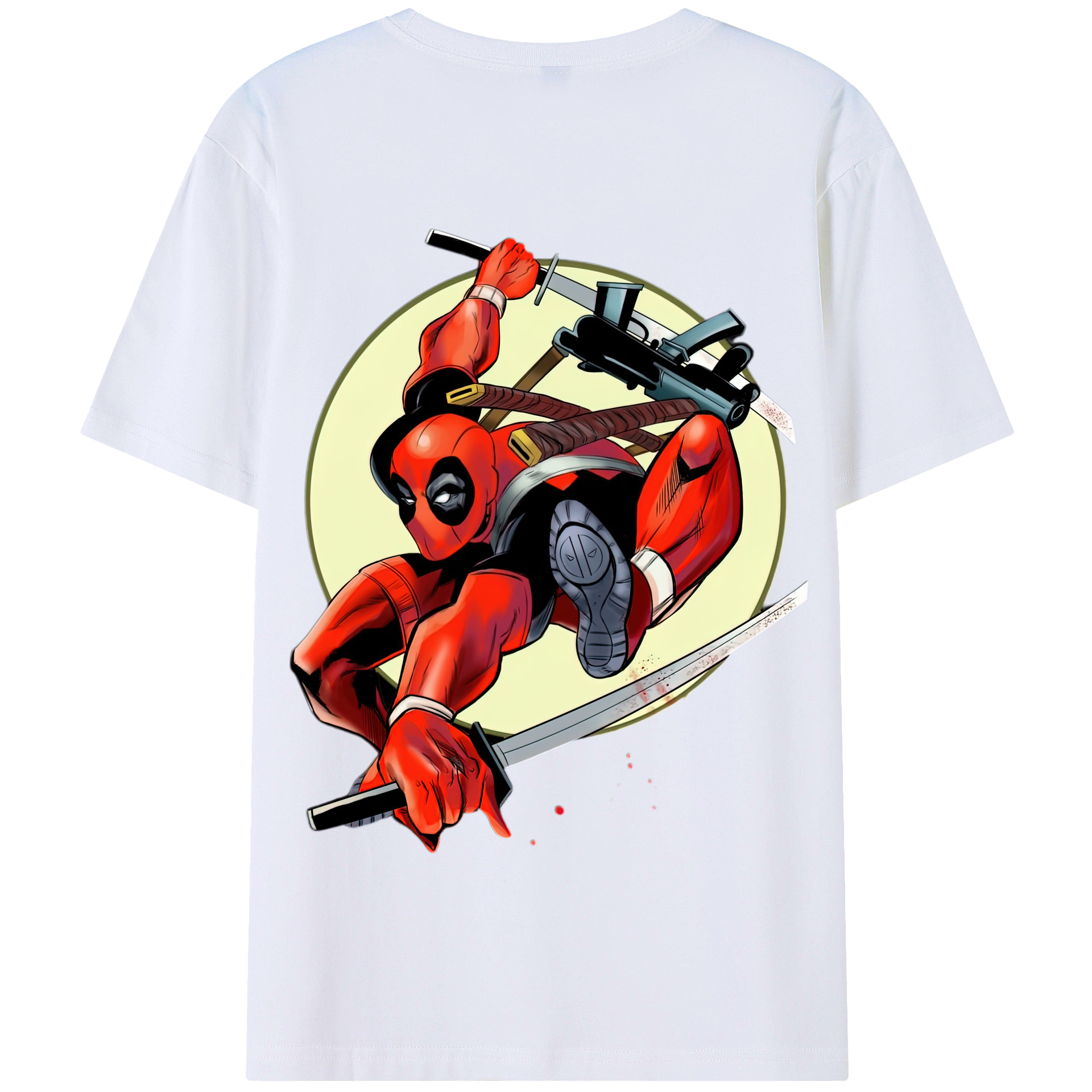 （画像用） Deadpool デッドプール 綿100％半袖Tシャツ（背面プリント）