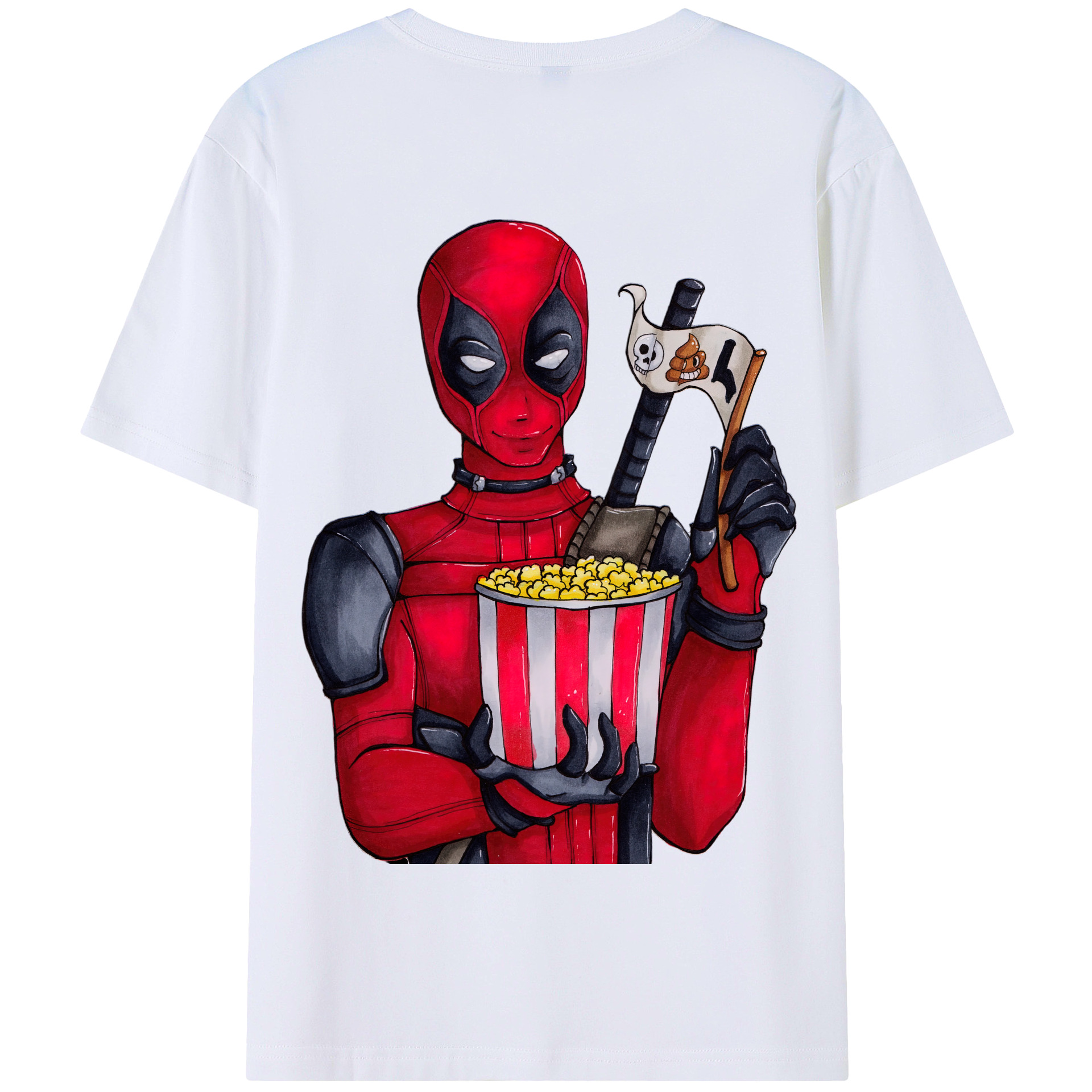 （画像用） Deadpool デッドプール 綿100％半袖Tシャツ（背面プリント）