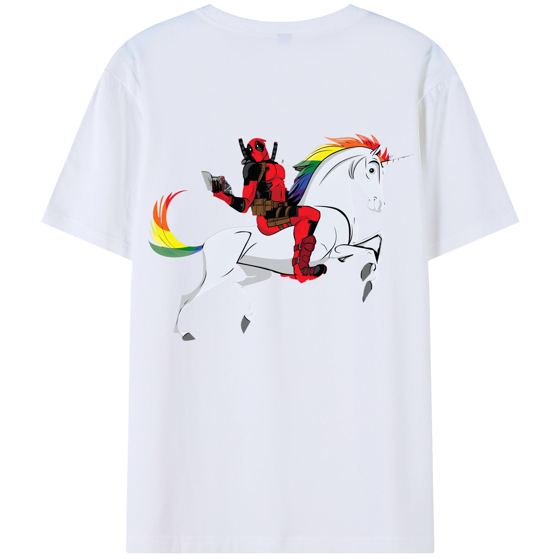 （画像用） Deadpool デッドプール 綿100％半袖Tシャツ（背面プリント）