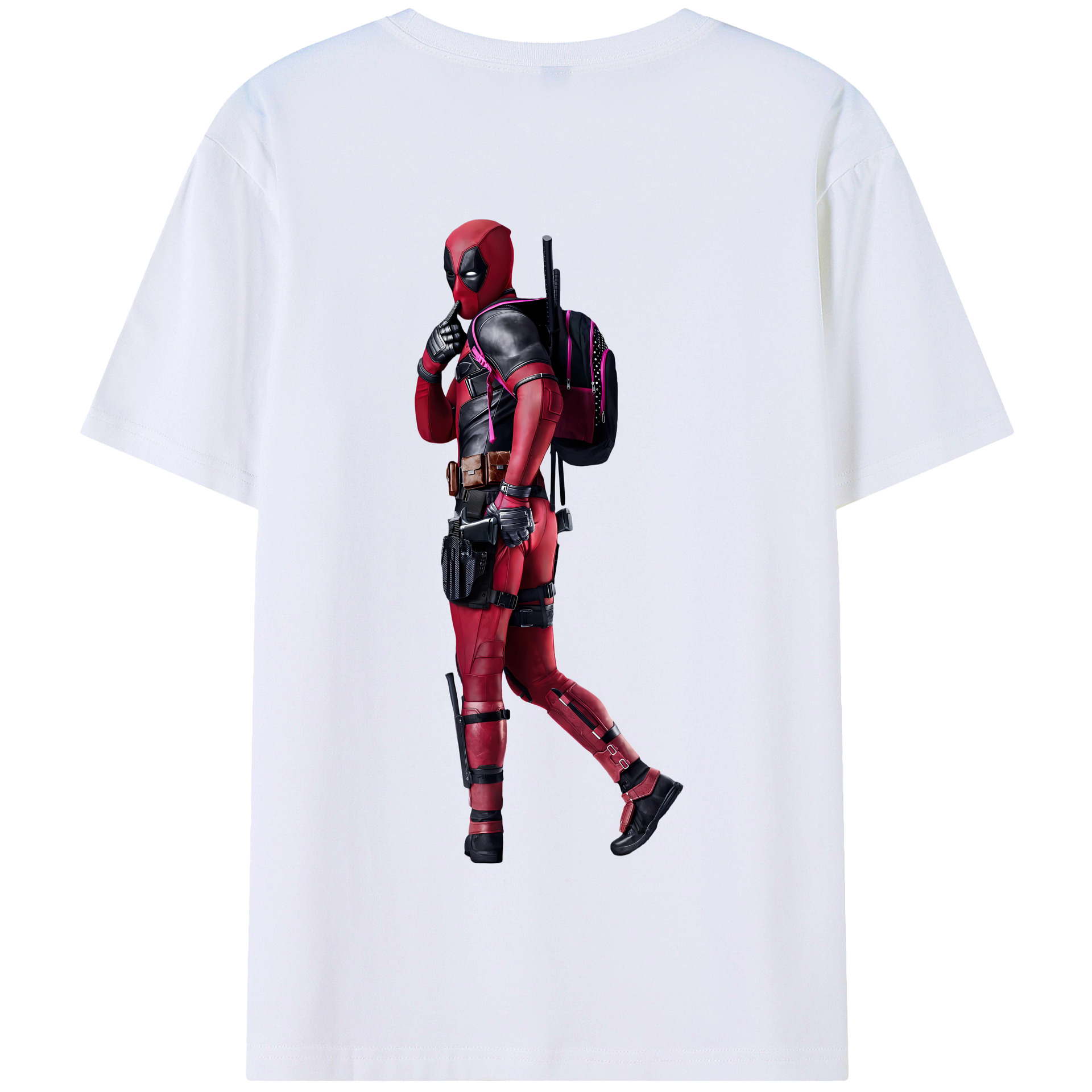 （画像用） Deadpool デッドプール 綿100％半袖Tシャツ（背面プリント）