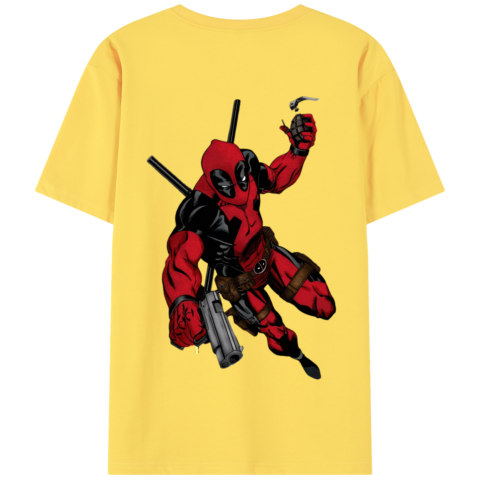 （画像用） Deadpool デッドプール 綿100％半袖Tシャツ（背面プリント）