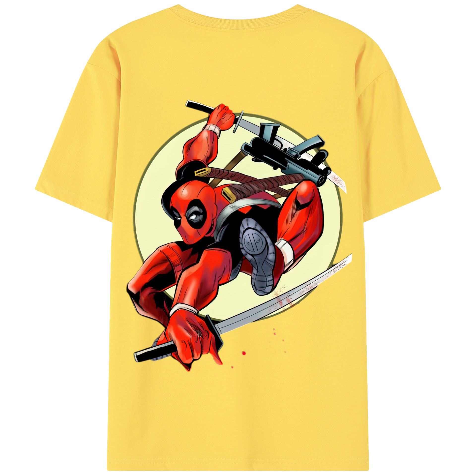 （画像用） Deadpool デッドプール 綿100％半袖Tシャツ（背面プリント）