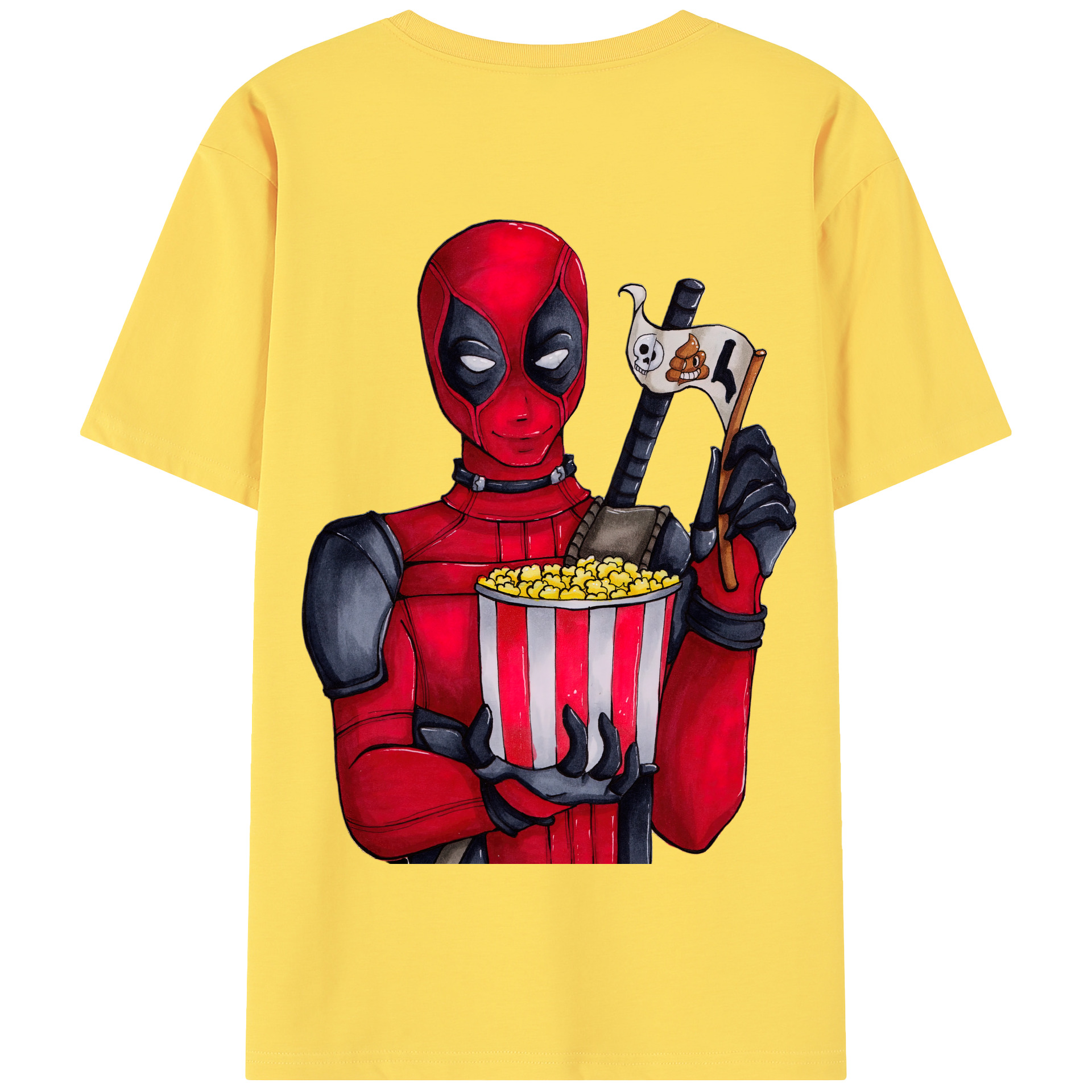 （画像用） Deadpool デッドプール 綿100％半袖Tシャツ（背面プリント）